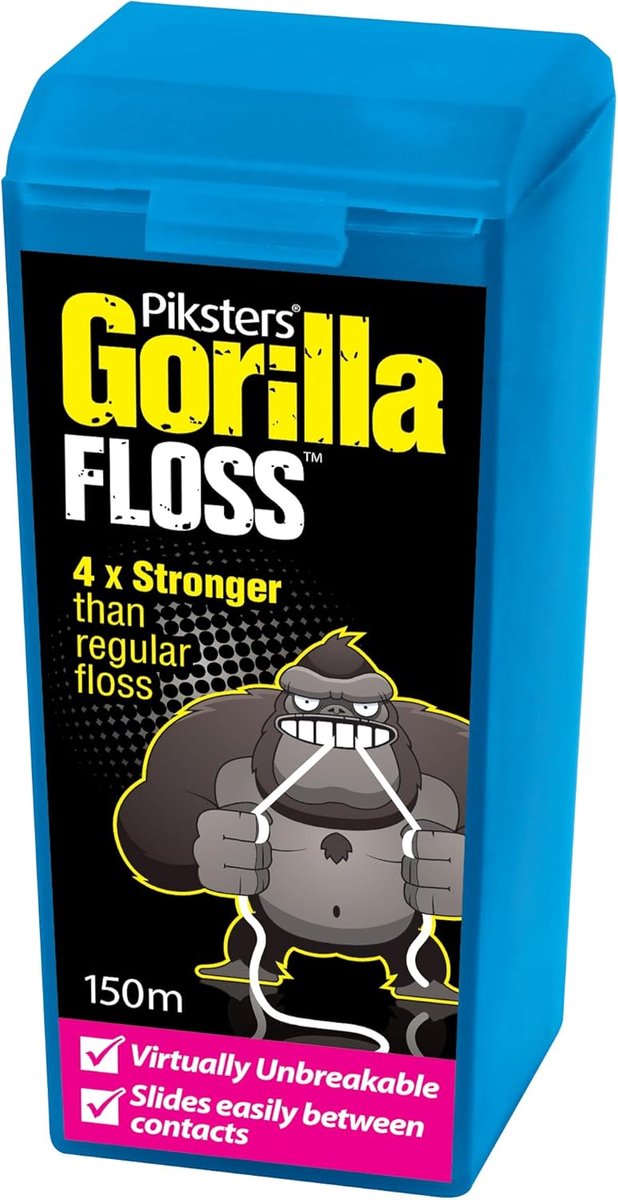 SnelShoppen - Gorilla Floss Seat Side 150m Rol - Tandfloss, Tandverzorging, Flosdraad, Huishoudelijk, 150 Meter, Essentieel voor Mondhygiëne