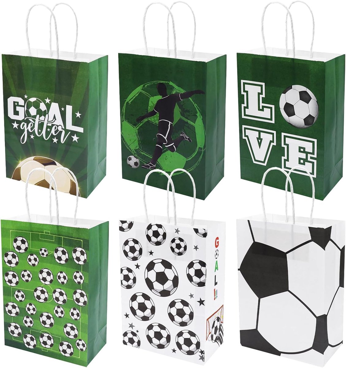 Ronte - Voetbalcadeauzakjes voor kinderverjaardag - Set van 12 stuks met papieren voetjes