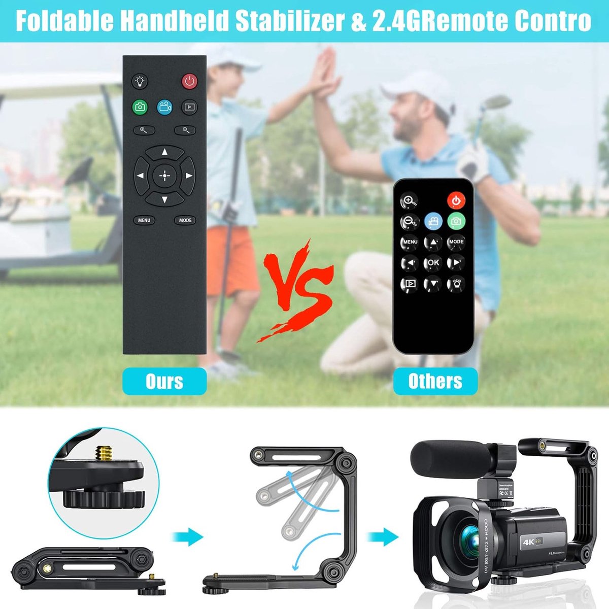 SnelShoppen - 4K Video Camera Vlogging Camera 48MP met WiFi, 16X Digitale Zoom, 3.0 Inch IPS Touchscreen, IR Nachtzicht, Microfoon, 2 Batterijen en Ha thumbnail 6