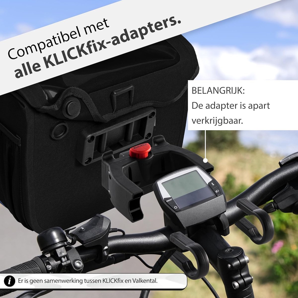 SnelShoppen - Waterproof Fietstas voor Stuur | 7L Ruimte | Robuuste Fietstas met Magnetische Sluiting | Inclusief Smartphonevak | Voor E-Bike | Klickf