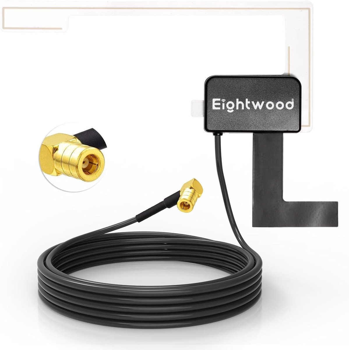 SnelShoppen - DAB Antenne Auto Adapter - Digitale Radio Antenne met Glasmontage en 9.8m Verlengkabel - Geschikt voor DAB Radio's - Hoge Gain 10dBi - S