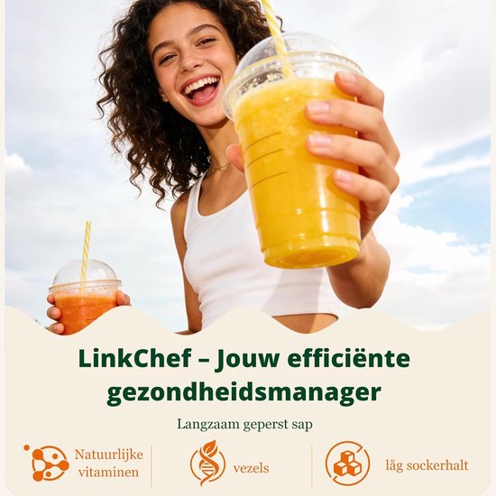 SnelShoppen - LINKChef Slow Juicer, Fruit en Groente Juicer, Testwinnaar, 115 mm, Whole Fruit Juicer, BPA-vrij, 200 W, Lichtgroen, Perfect voor Keuken van Snelshoppen — afbeelding 5