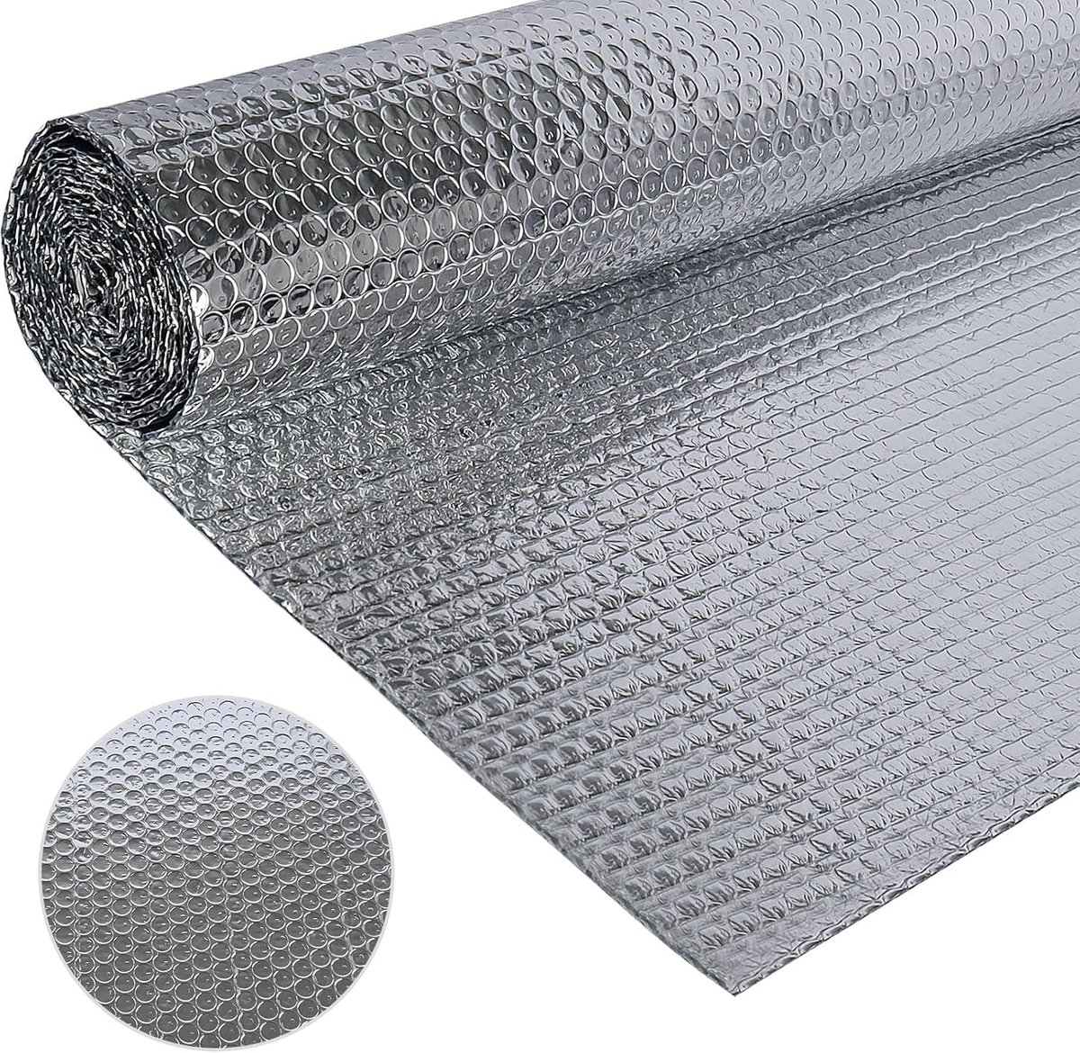 SnelShoppen - Foil Isolatie Rol 120 cm x 4.6 m, Aluminium Folie Radiator Reflectorpanelen voor Warmte- en Dampbarrière, Energiebesparing voor Pijpen,