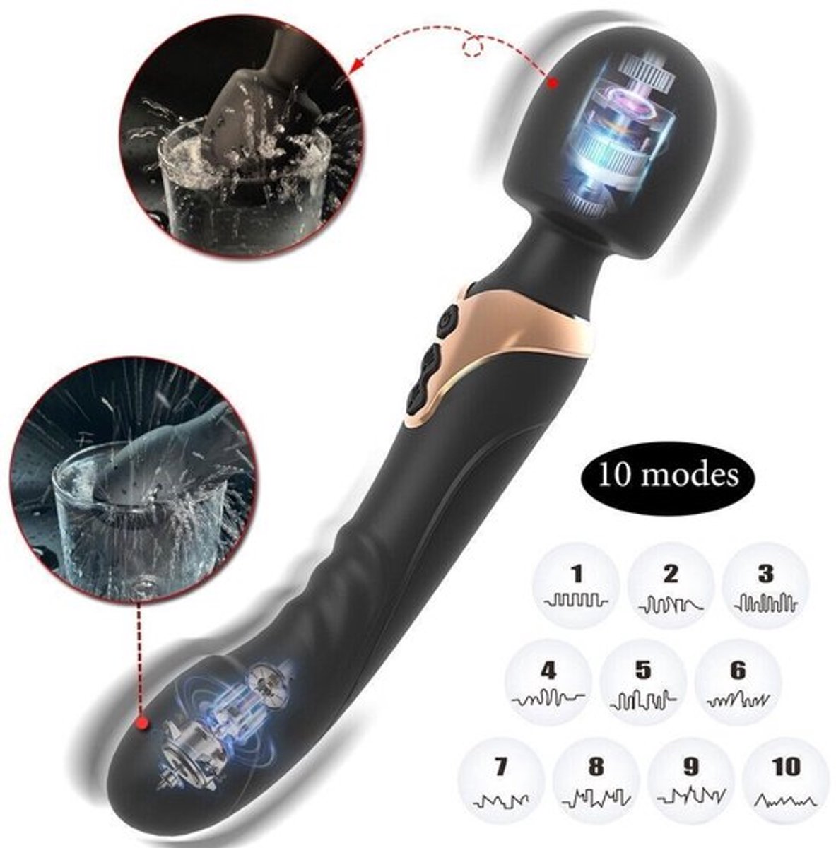 7 krachtige vibrerende G-spot vibrators met vibrerende ballen voor de clitoris