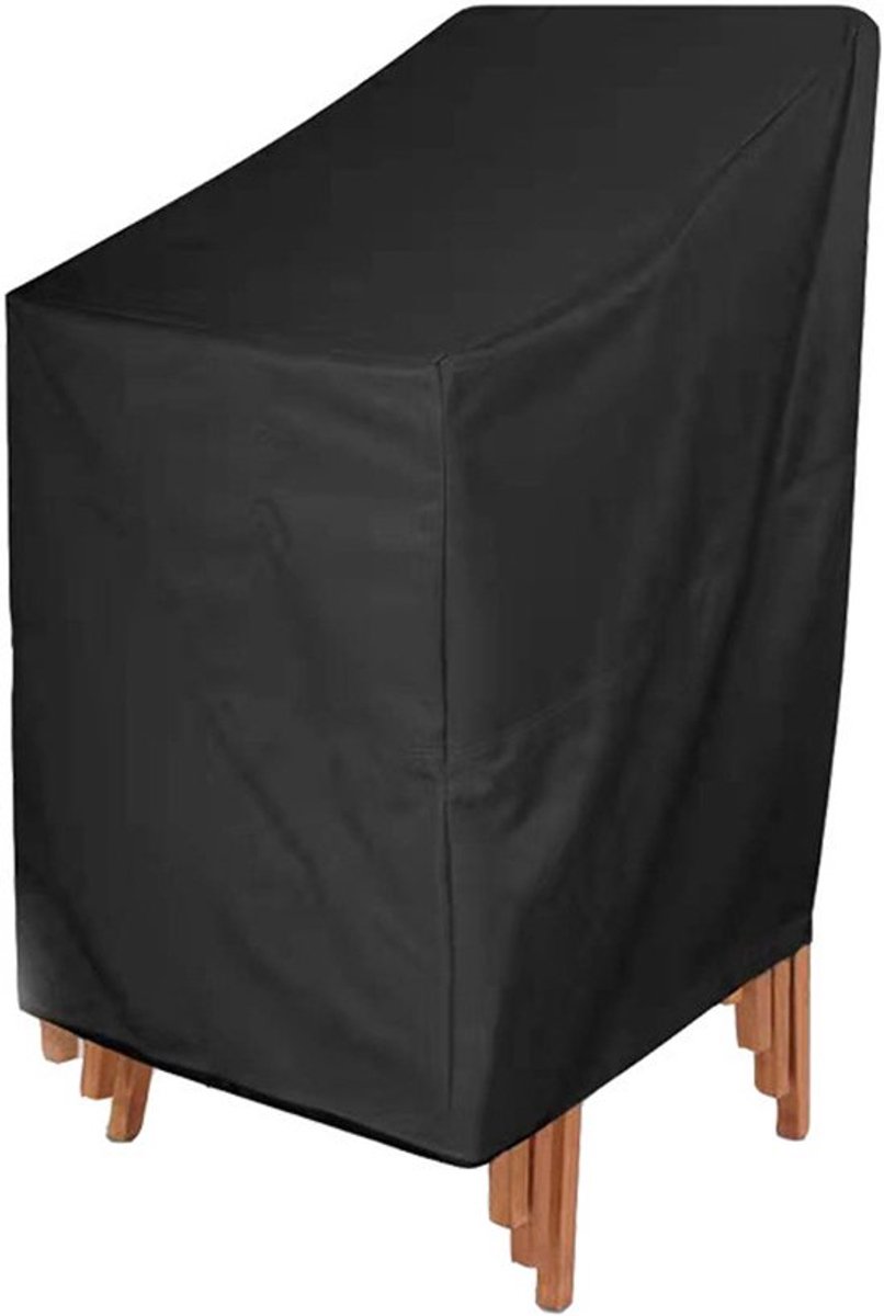 Tuinstoel Beschermhoes - Stoelhoes Tuinmeubel - Meubels Beschermen - Verstelbare Zoom - Tot 3 Stoelen - Zwart