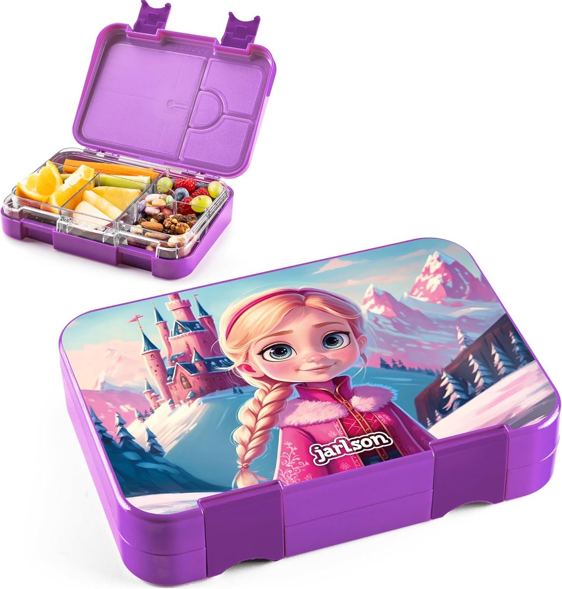 Thijox - Toni Broodtrommel voor Kinderen, 6 Vakken Bento Box, Lekvrij, Vaatwasmachinebestendig, Snackbox voor Kleuterschool en School, BPA-vrij, Meisj