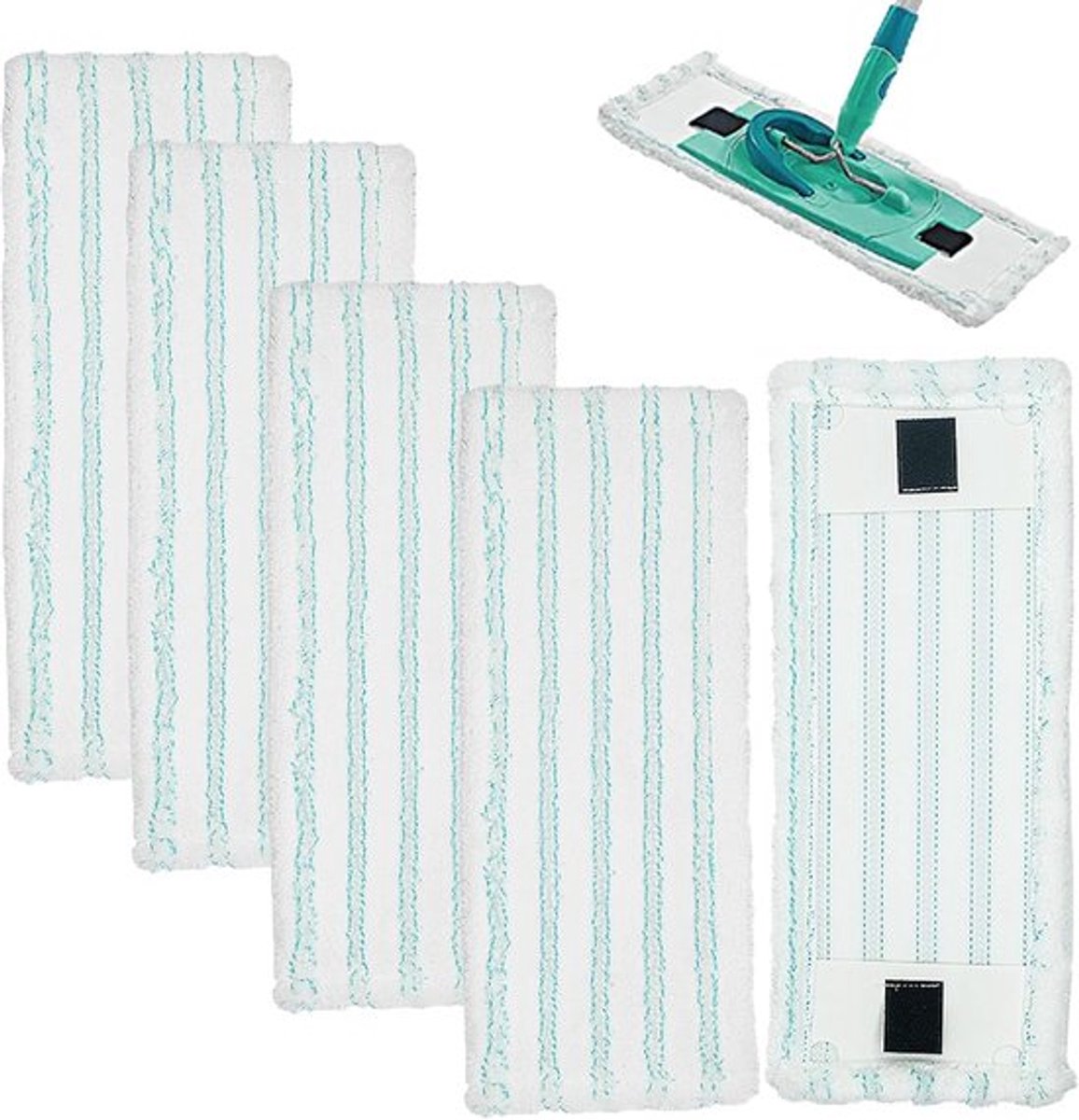 5 Stuks - Vervangende Microvezel Dweildoek - Navulling Vloermop - Geschikt voor Leifheit Clean Twist M - 38 X 16 CM - Zware Desinfecterende Mop - Nat & Droog Gebruik - Vloerreiniging