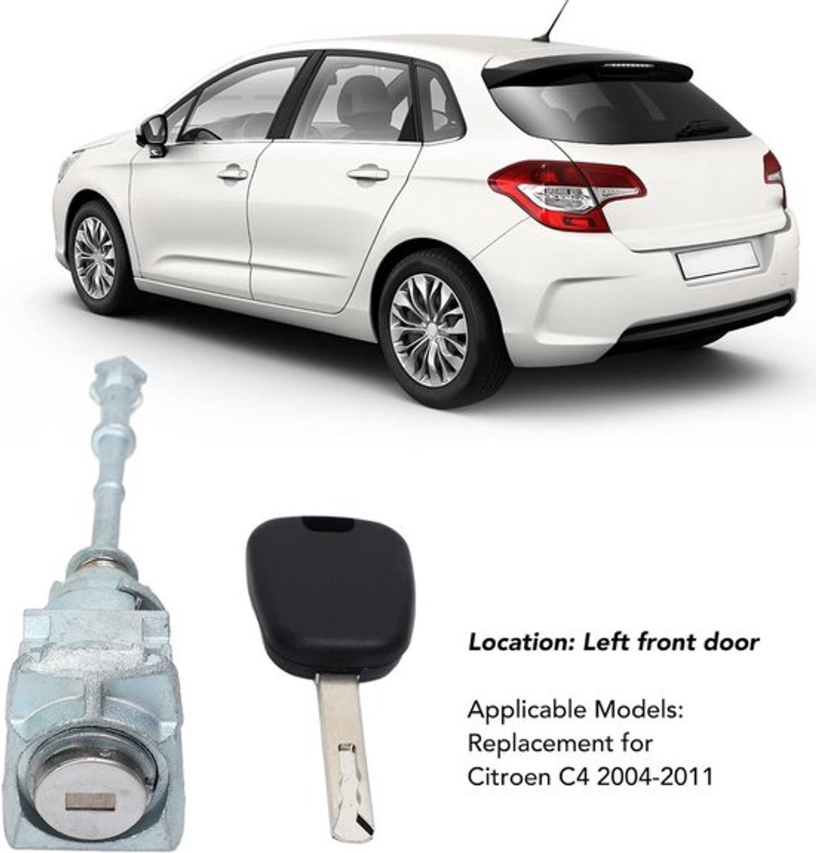 Auto Deurslot Cilinder, Links Voor Deurslot Cilinder Auto Bestuurderszijde Vervanging Voor C4 2004-2011 Sloten en accessoires