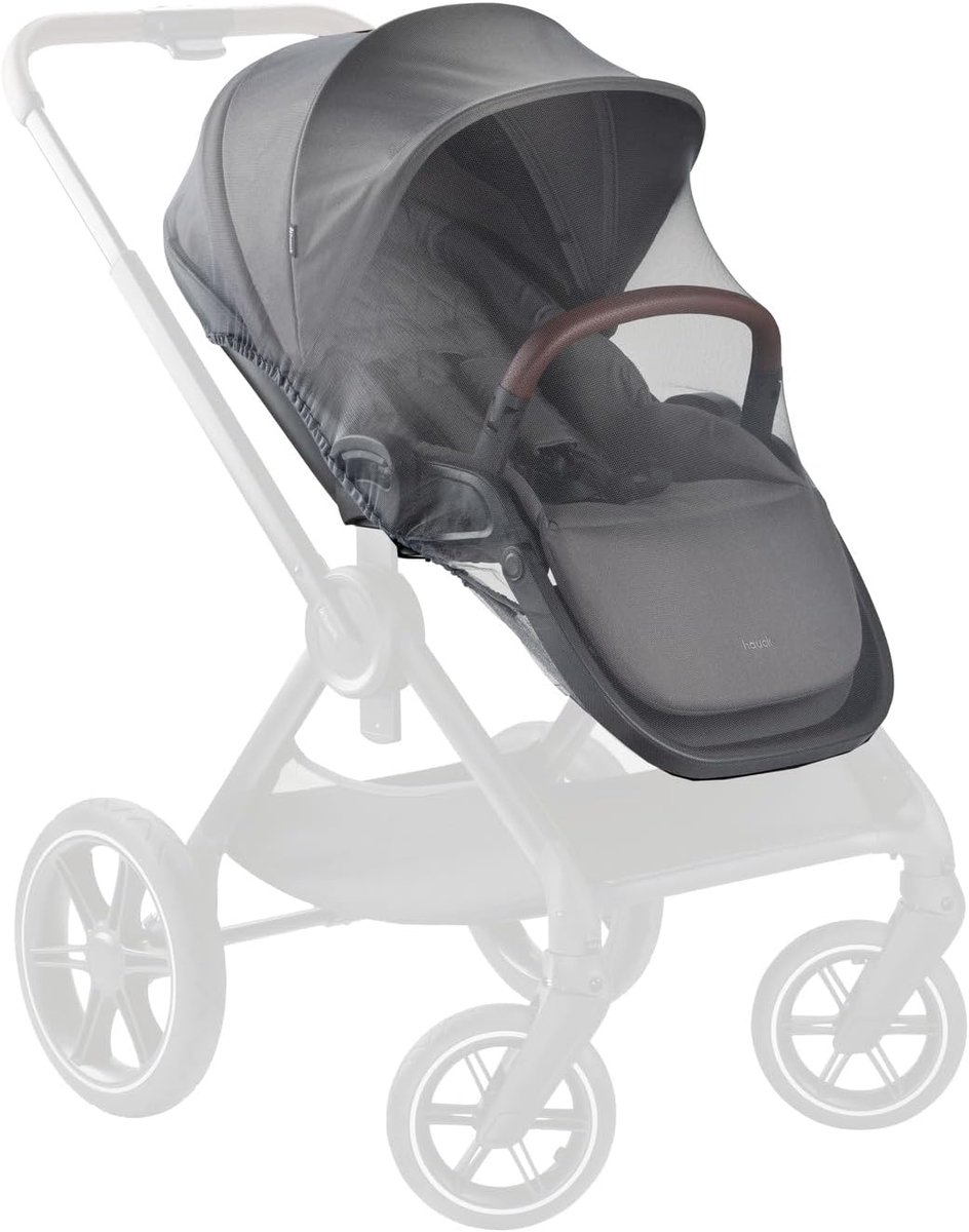 Thijox - Universeel Baby Muggennet voor Kinderwagens, Buggy’s & Reisbedden – Grijs, Fijnmazig, Scheurvast Insectennet met Elastische Rand, 92 x 29 cm,
