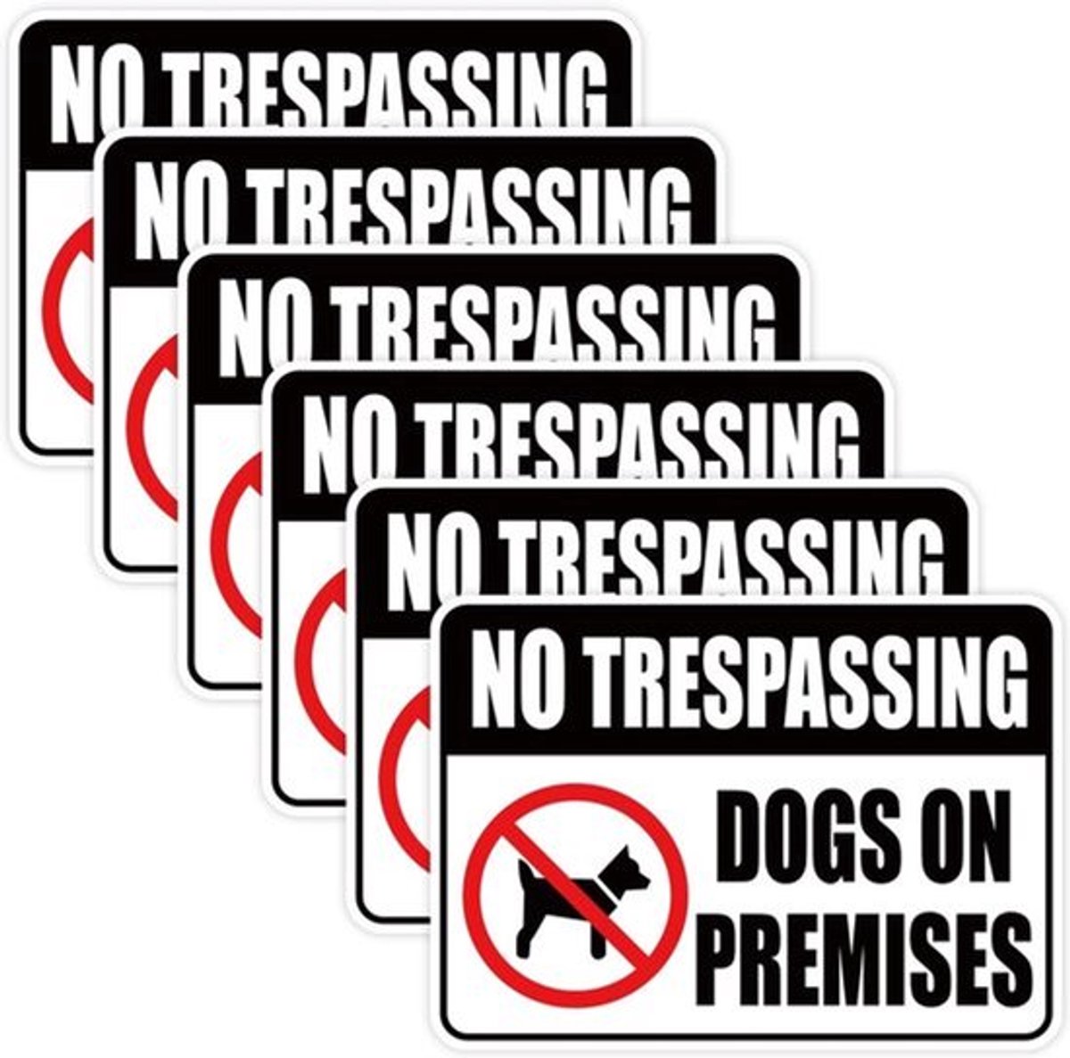 6pcs Verboden Toegang voor Honden - Op Het Terrein Signaal - 18x13cm Waterdicht - Verboden Toegang voor Honden Sticker - Tuin Deur Tuin Huis