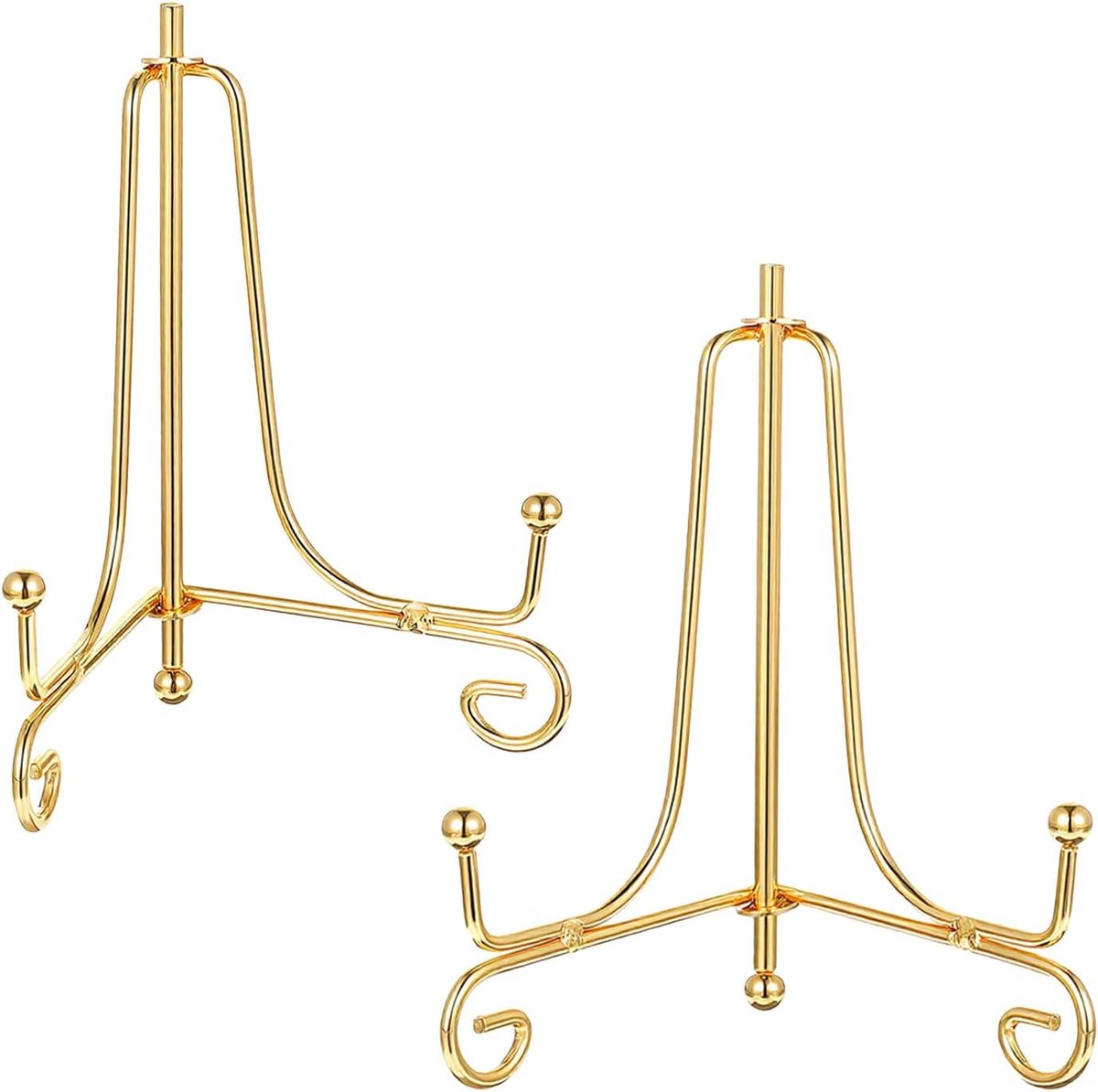 SnelShoppen - 2 STKS Plaathouder Schildersezel Display Stand 10 cm Goud Ijzer Tafelblad Fotolijsten Decoratieve Platen Kaart voor Thuis en Kantoor Dec