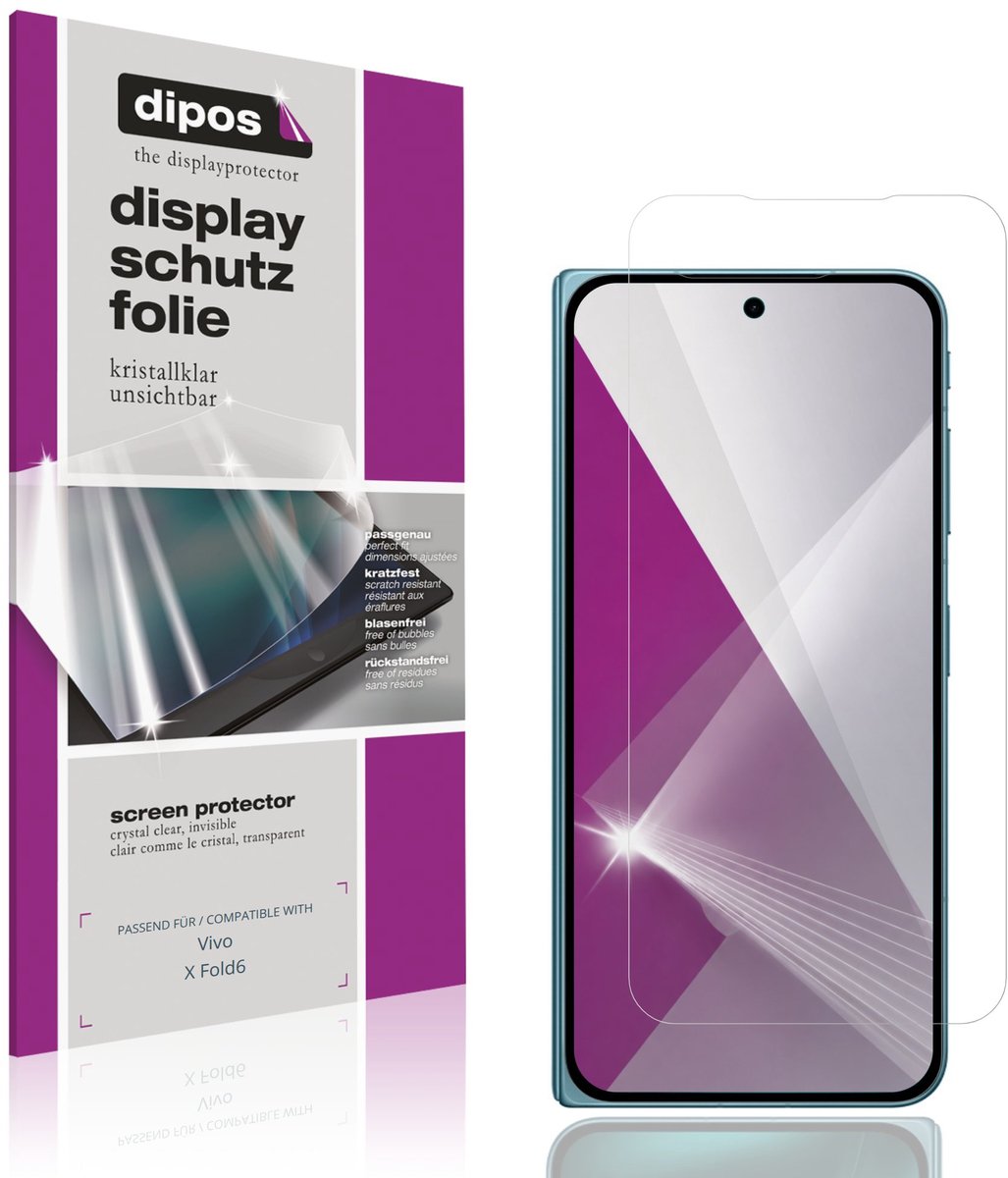 dipos – 4x Beschermfolie geschikt voor Vivo X Fold6 Buitenkant | Krasbestendige & heldere Screenprotector Ultra-Thin