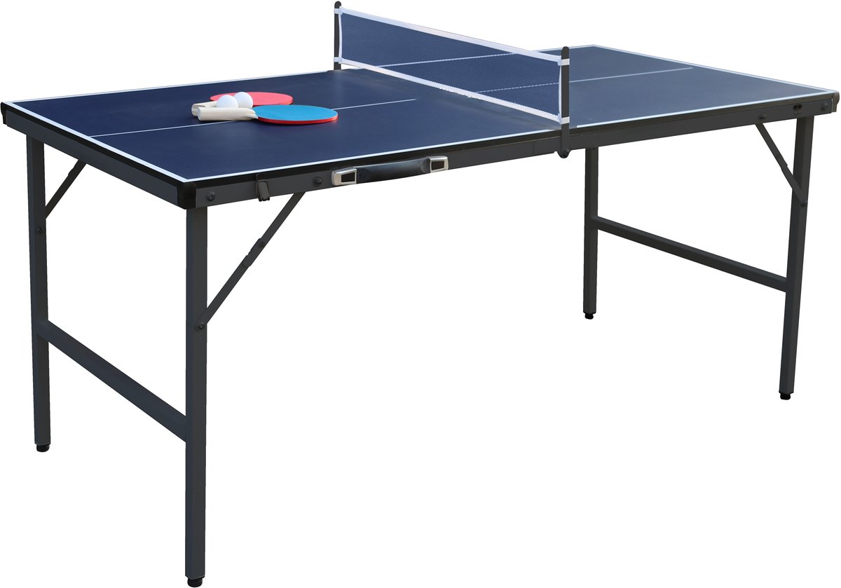 COSTWAY Mini Tafeltennistafel opvouwbaar, Tafeltennistafel weerbestendig, Ping Pong Tafel met net, 2 batjes & ballen, voorgemonteerde vrijetijdstafel voor binnen en buiten
