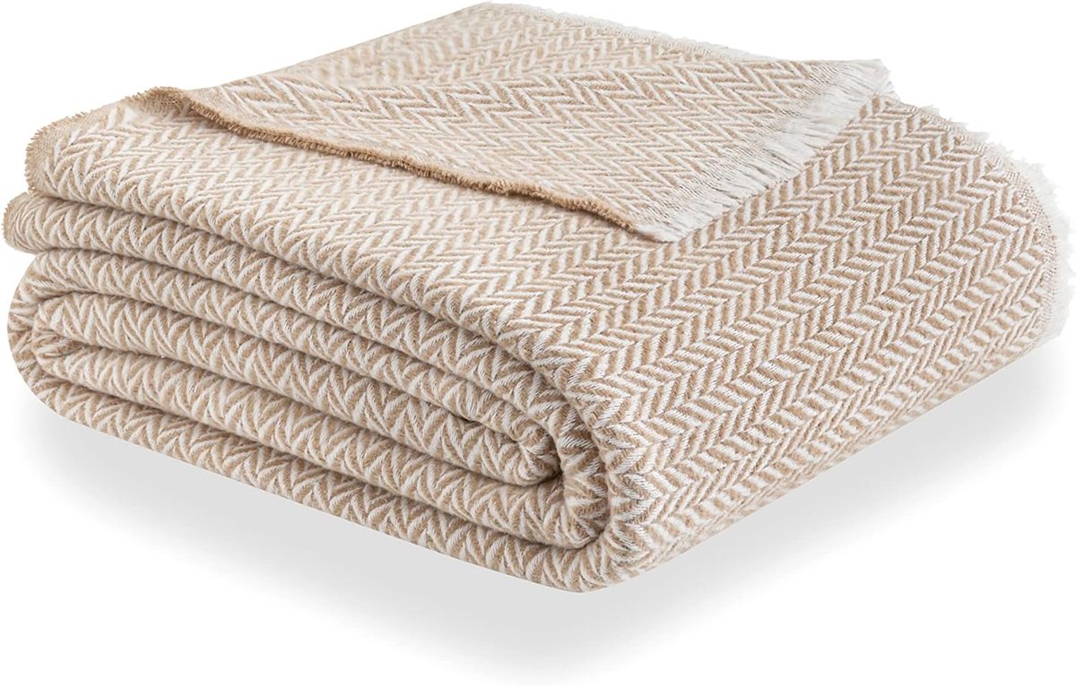 SnelShoppen - Multifunctionele Katoenen Sprei 230x240 cm - Extra Zacht Beige Zand - Voor Vier Seizoenen - Bankovertrek, Plaid en Dekbed - Perfect voor