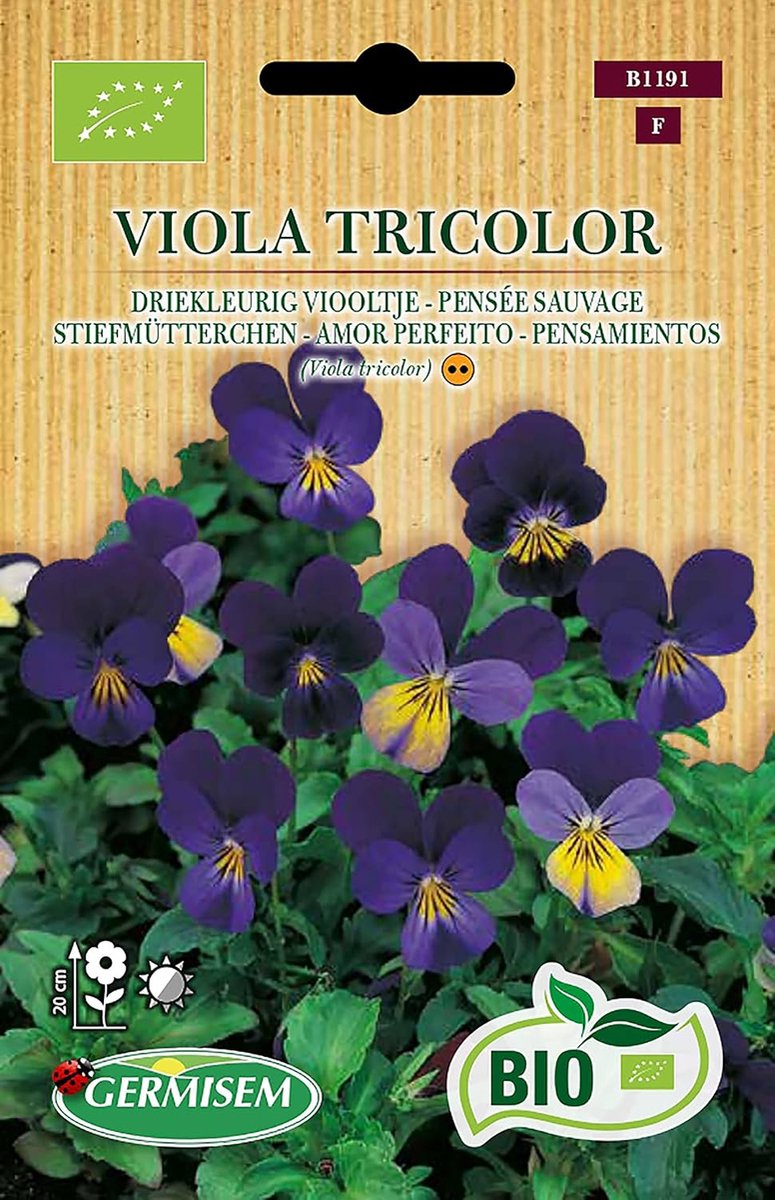SnelShoppen - Organic Viola Tricolor Violet Seeds - 0.2 g - Biologische Zaden voor Mooie Tricolore Bloemen - Perfect voor Tuin en Binnen - Bloeit van