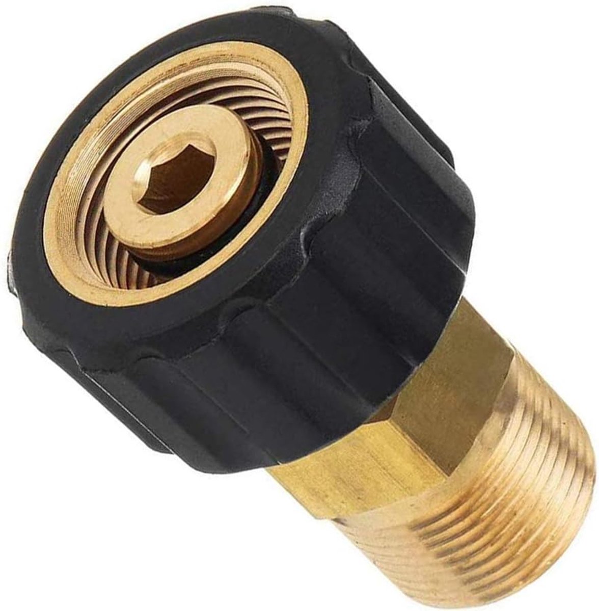 SnelShoppen - Pressure Washer Adapter M22 15mm Female naar M22 14mm Male - Brass Connector voor Hoge Druk, Snelkoppeling, Tuin en Reiniging