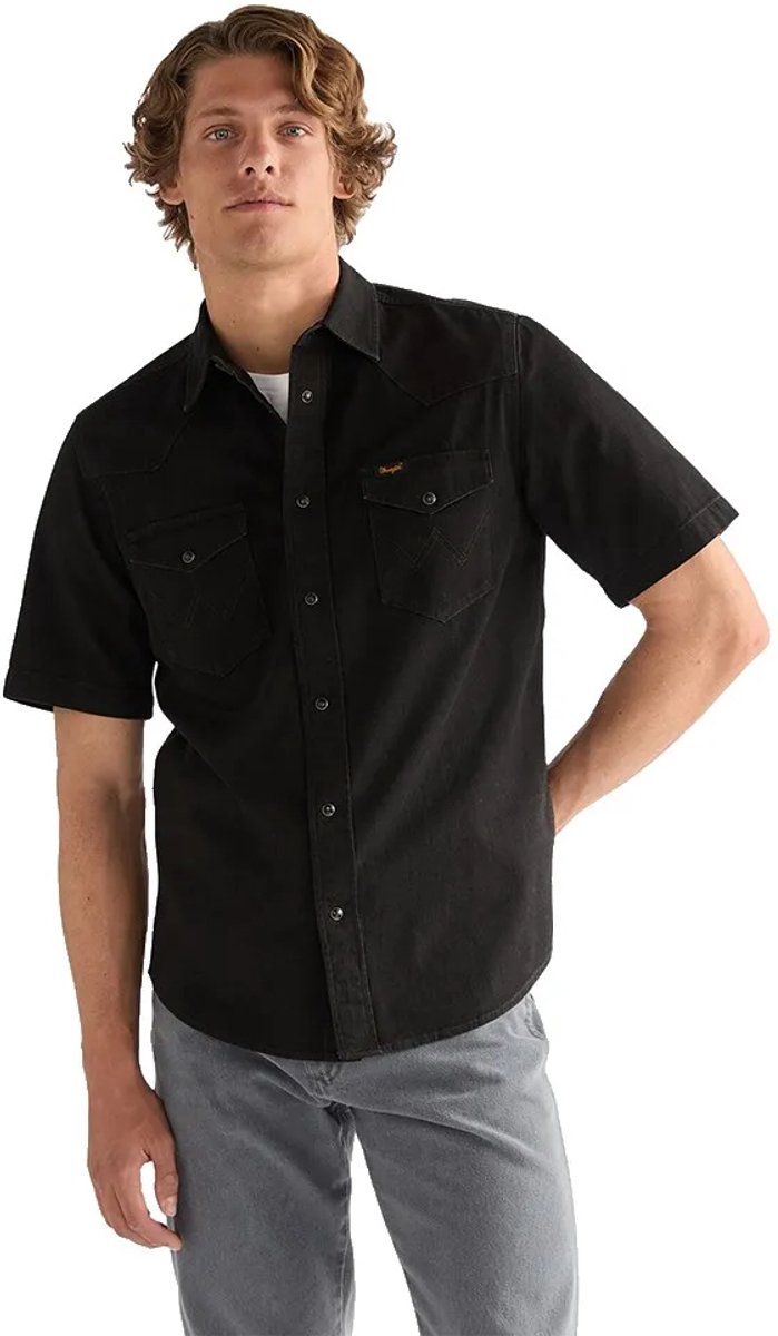 Wrangler Western Overhemd Met Korte Mouwen XL Man Zwart