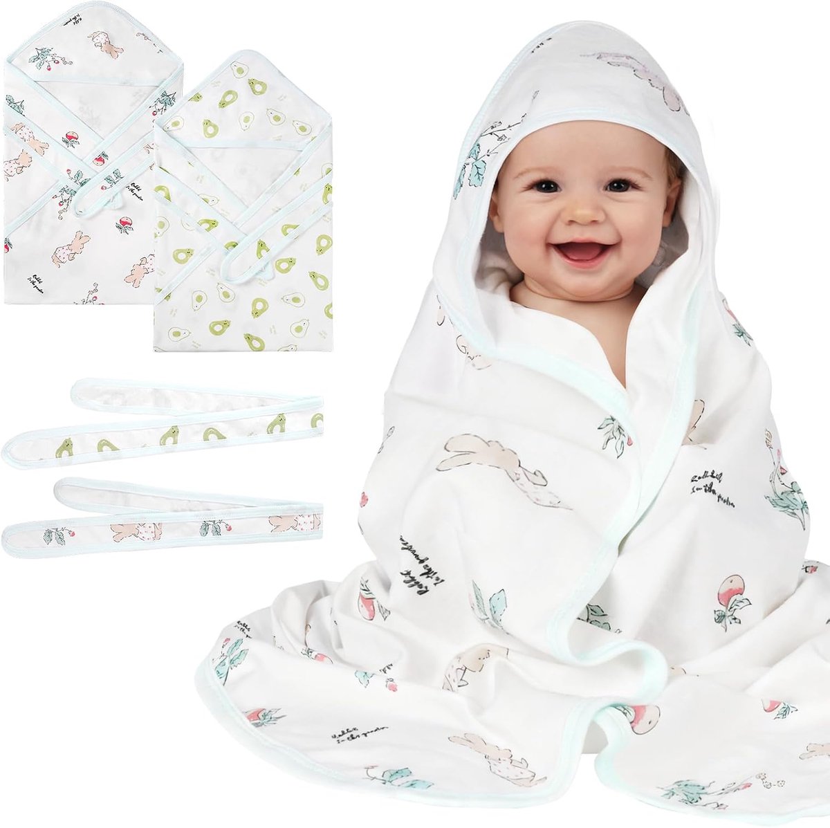 SnelShoppen - Baby Swaddle Bags 0-3 maanden, 2-pack, Pure Katoenen Dekentje, Baby Slaapzak voor Jongens en Meisjes, Zacht en Ademend, Comfortabel voor