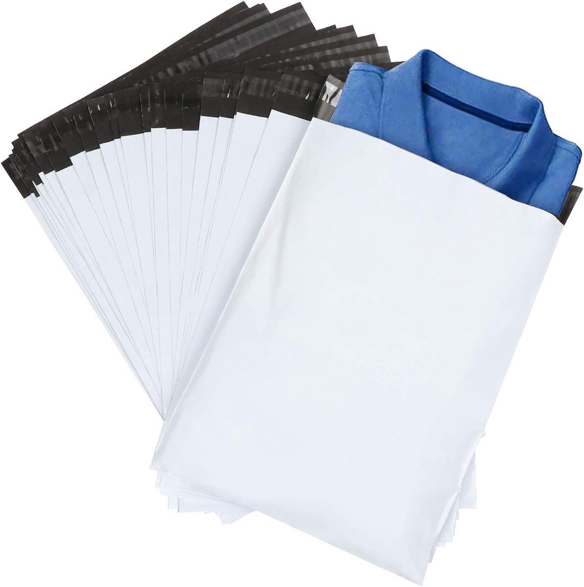 SnelShoppen - 60 Stuks Witte Opaque Verzendzakken, 30 x 40cm Waterdichte En Vochtbestendige Verzendtassen Voor Kleding, Schoenen, Boeken En Meer