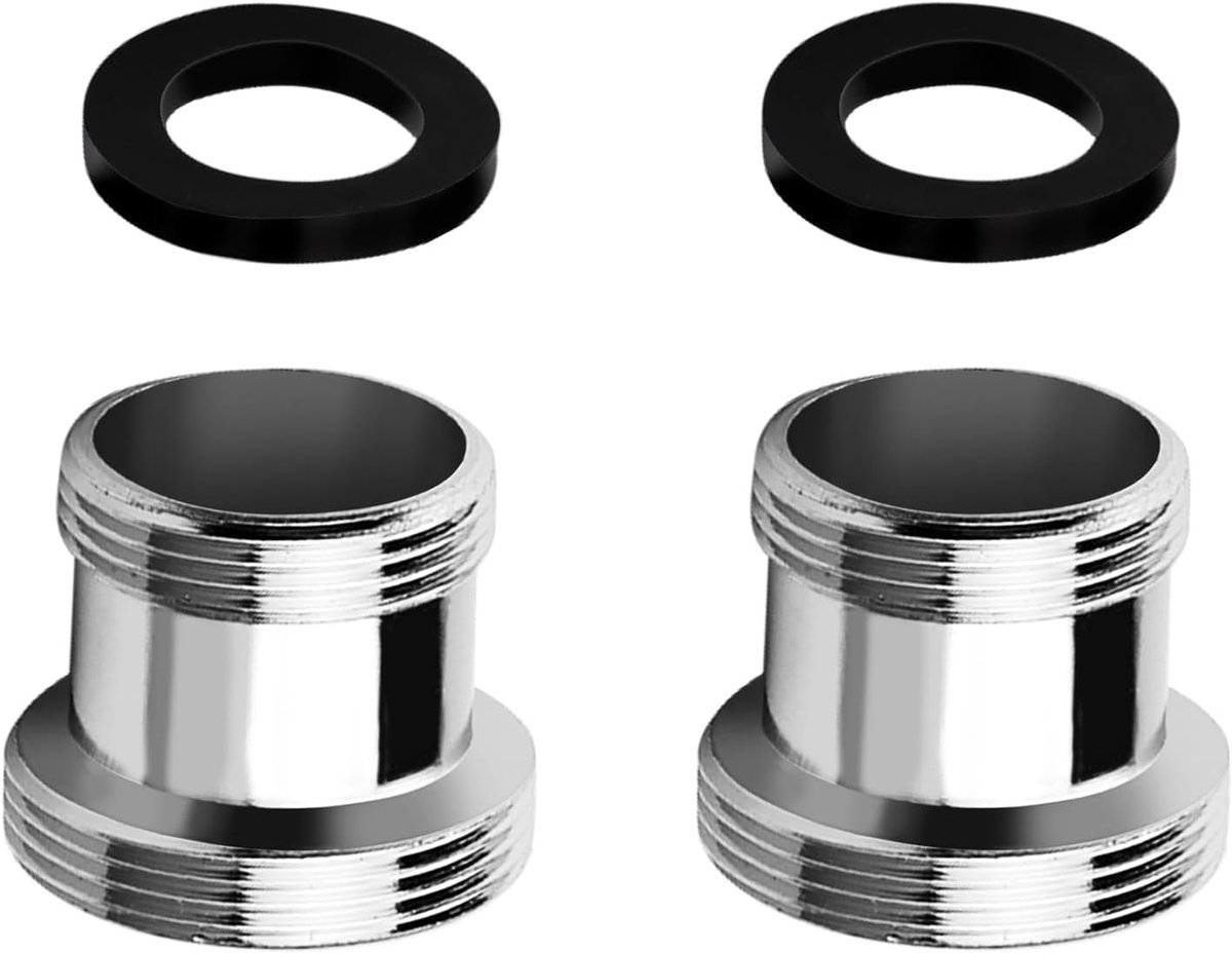 Kraanadapter M18 naar M22 - 2 stuks messing schroefdraadadapter