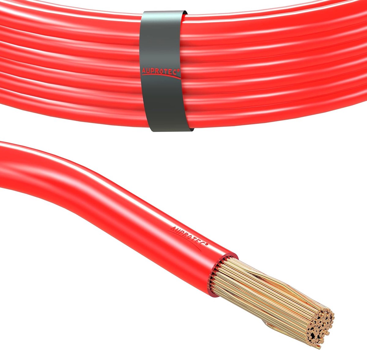SnelShoppen - AUPROTEC Voertuig Kabel 16.0 mm² 5 m - Rood Accu Kabel - Hoogwaardige Massakabel voor Auto, Boot, Motor - Oplaad en Startkabel