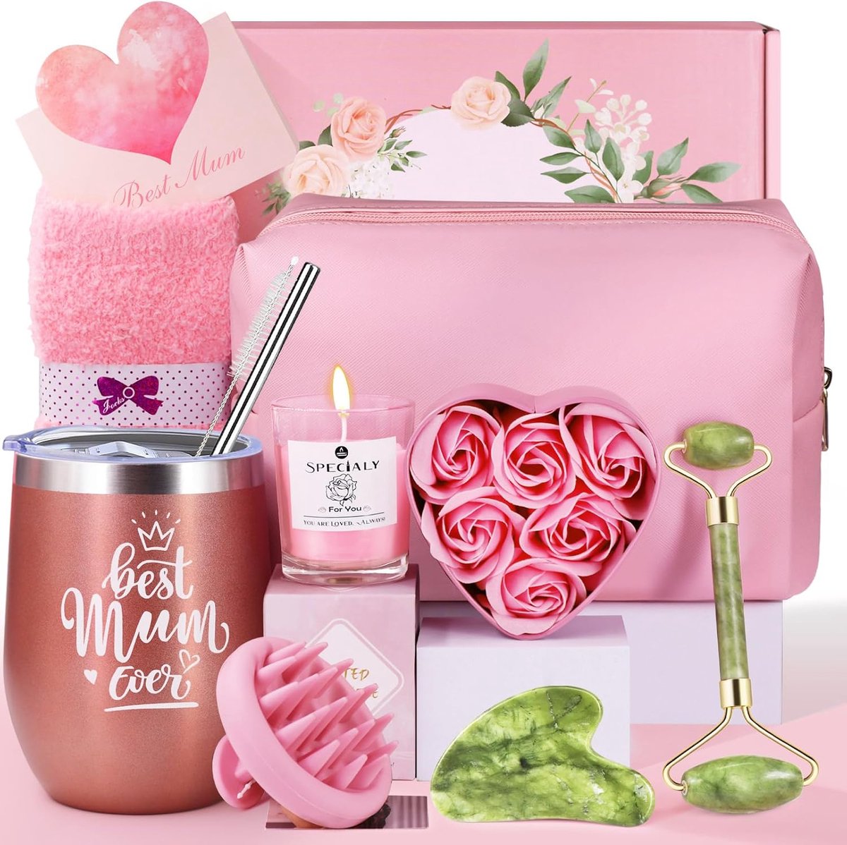 SnelShoppen - Moederdag Cadeau Set, Verwen Cadeaus voor Moeders, Verjaardagscadeau voor Mama, Luxe Geschenkdoos voor Kerst, Beterschaps Cadeau voor Mo