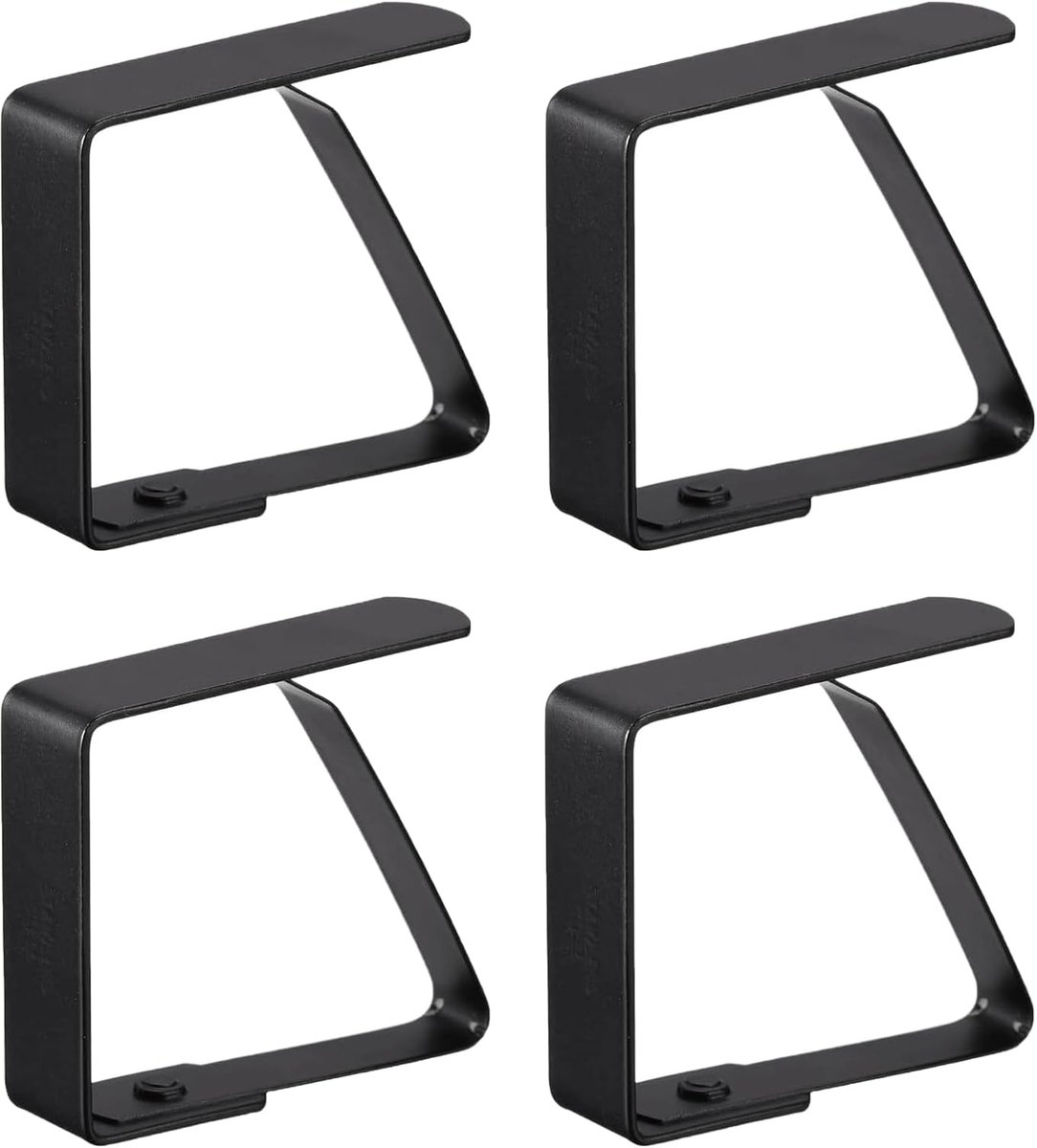 SnelShoppen - 4 Stuks Grote Tafelkleed Klemmen Zwart 7cm RVS Tafelclips voor Dikke Tafels Tuin, Picknicks, Bruiloften en Familiediners