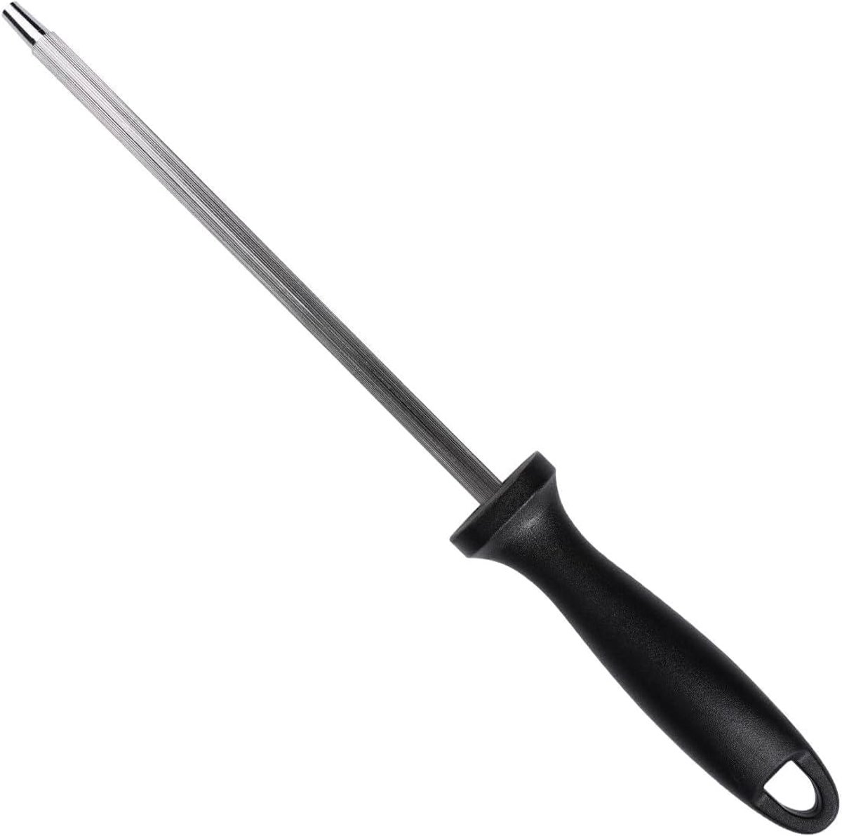 SnelShoppen - Slijpstaaf voor Messen 31.5 cm, Ergonomische Kunststof Handgreep, RVS Slijpstaaf met Ophangoog, Messenslijper voor Keuken, Sneller Koken