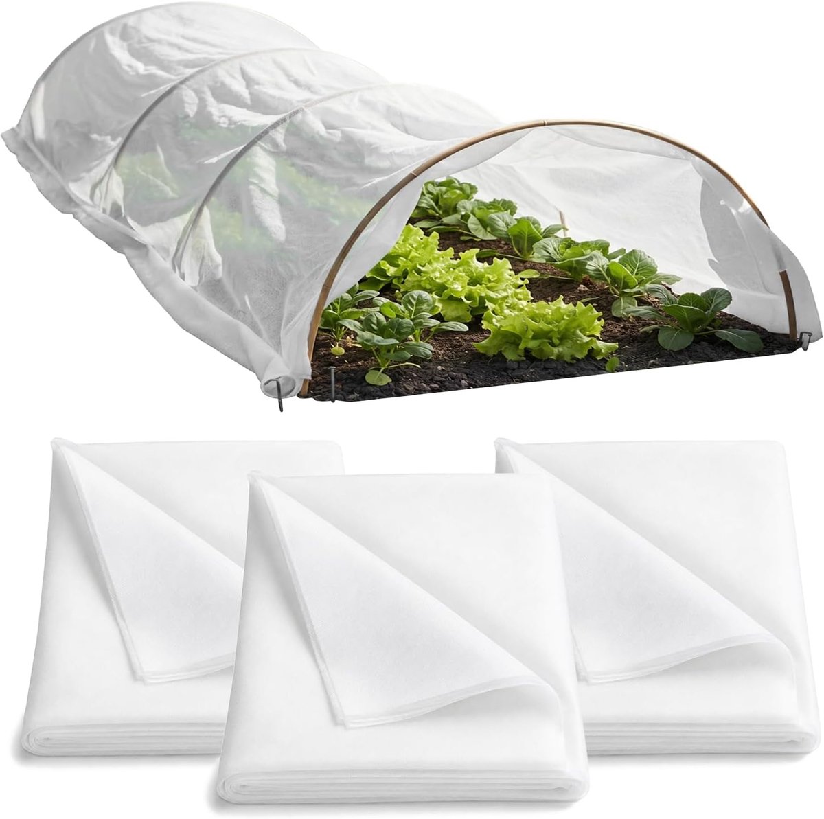SnelShoppen - 22,5 m² Wintervlies voor Planten - 3x Afdekdoek 7,5 m² - Vorstbescherming voor Tuin en Verhoogde Bak - Snijdbaar Materiaal voor Bloemen