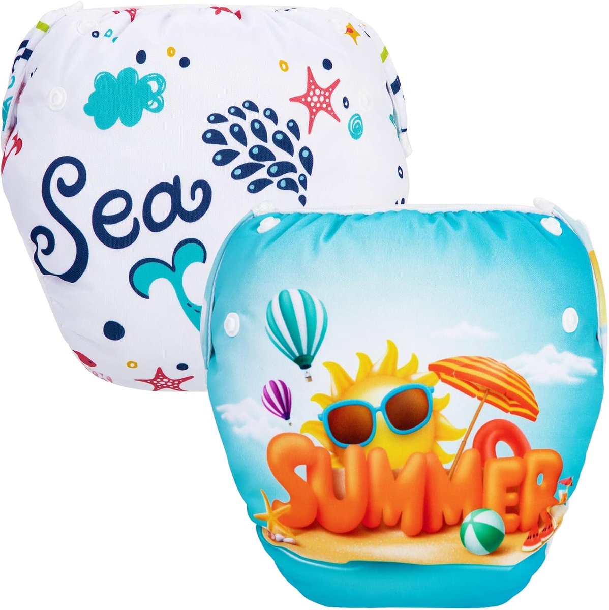 SnelShoppen - Baby Zwemluier Herbruikbaar - 2 Stuks - Aanpasbare Zwembroek voor Kinderen 0-3 Jaar - Waterproof en Comfortabel - Perfect voor Strand en