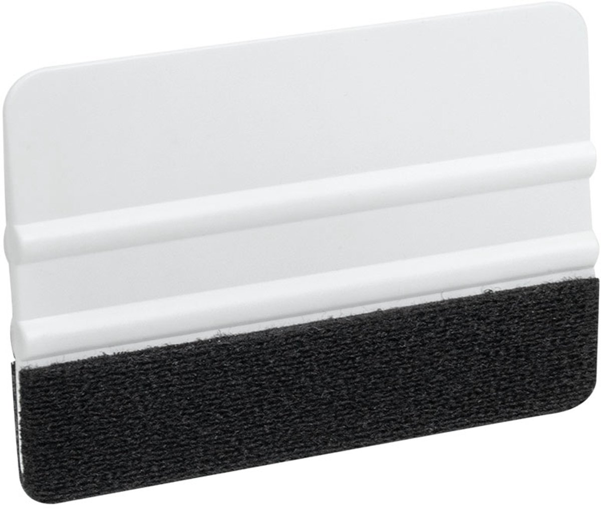 Rakel - Folie schraper - Foil scraper - Aftrekspatel - Met vilt - Car wrapping - Folie uitstrijken - Folie plakken zonder luchtbellen - Squeegee - 10x7 cm - Wit - Jonyx