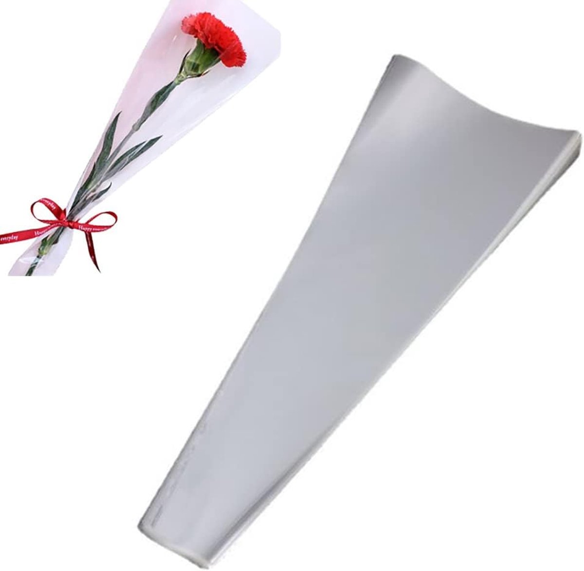 SnelShoppen - 100 Stuks Heldere Bloemen Verpakking Zakjes - Celofaan Flowers Sleeves - 15x8 Inch - Retro Design - Perfect voor Bloemstukken en Geschen