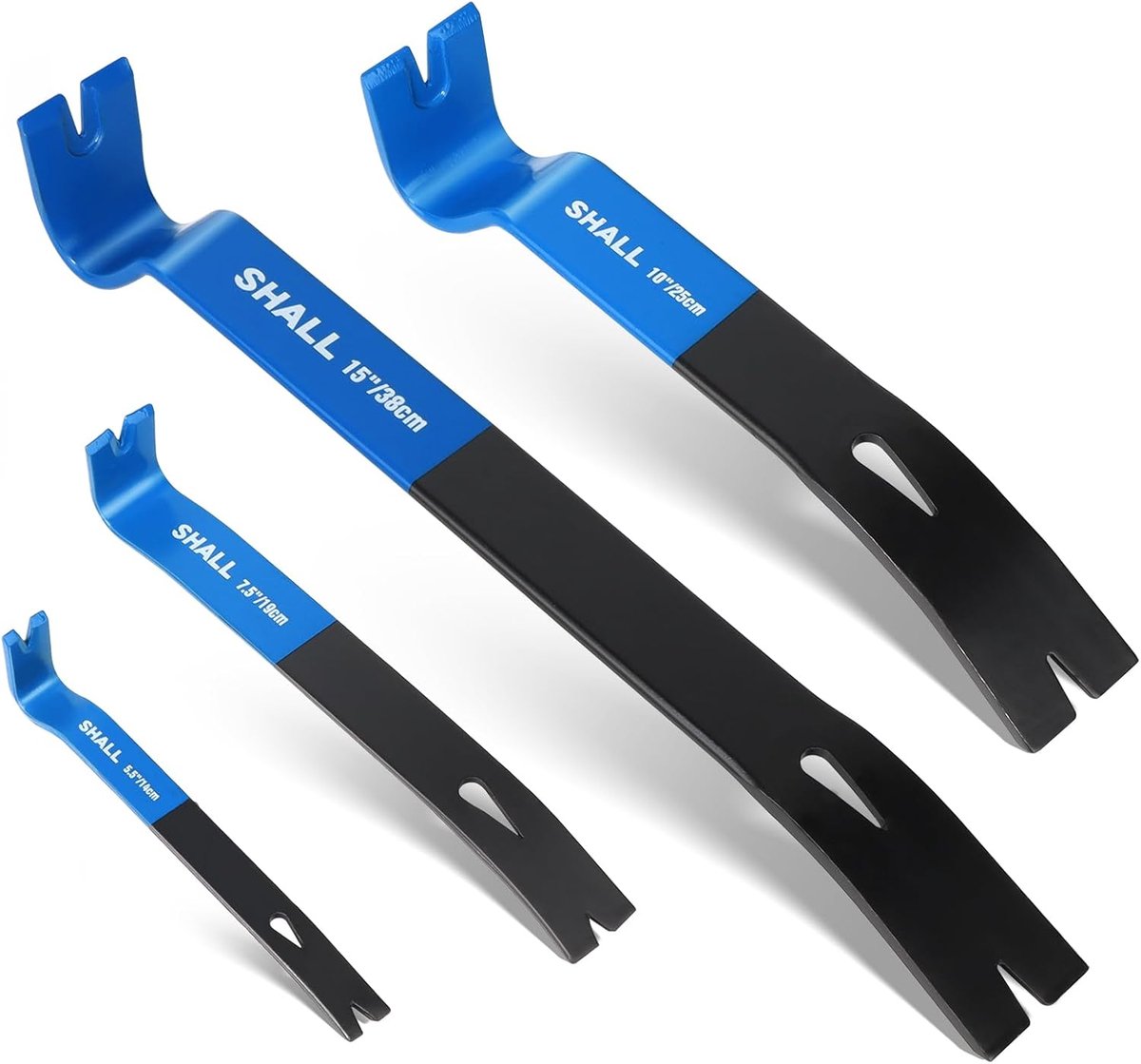 SnelShoppen - 4-delige Crowbar Set - Heavy Duty & Mini Nail Puller - Carbon Staal - 38cm, 25.5cm, 19cm, 14cm - Voor Houtbewerking en Verbouwing