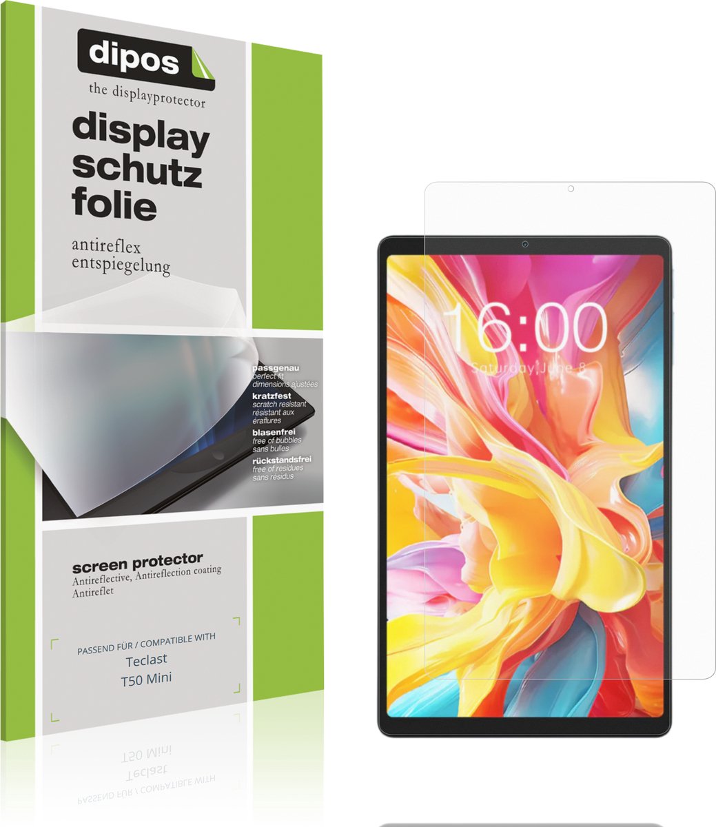 dipos – 2x Matte Beschermfolie geschikt voor Teclast T50 Mini | Krasbestendige & antireflecterende Screenprotector Ultra-Thin