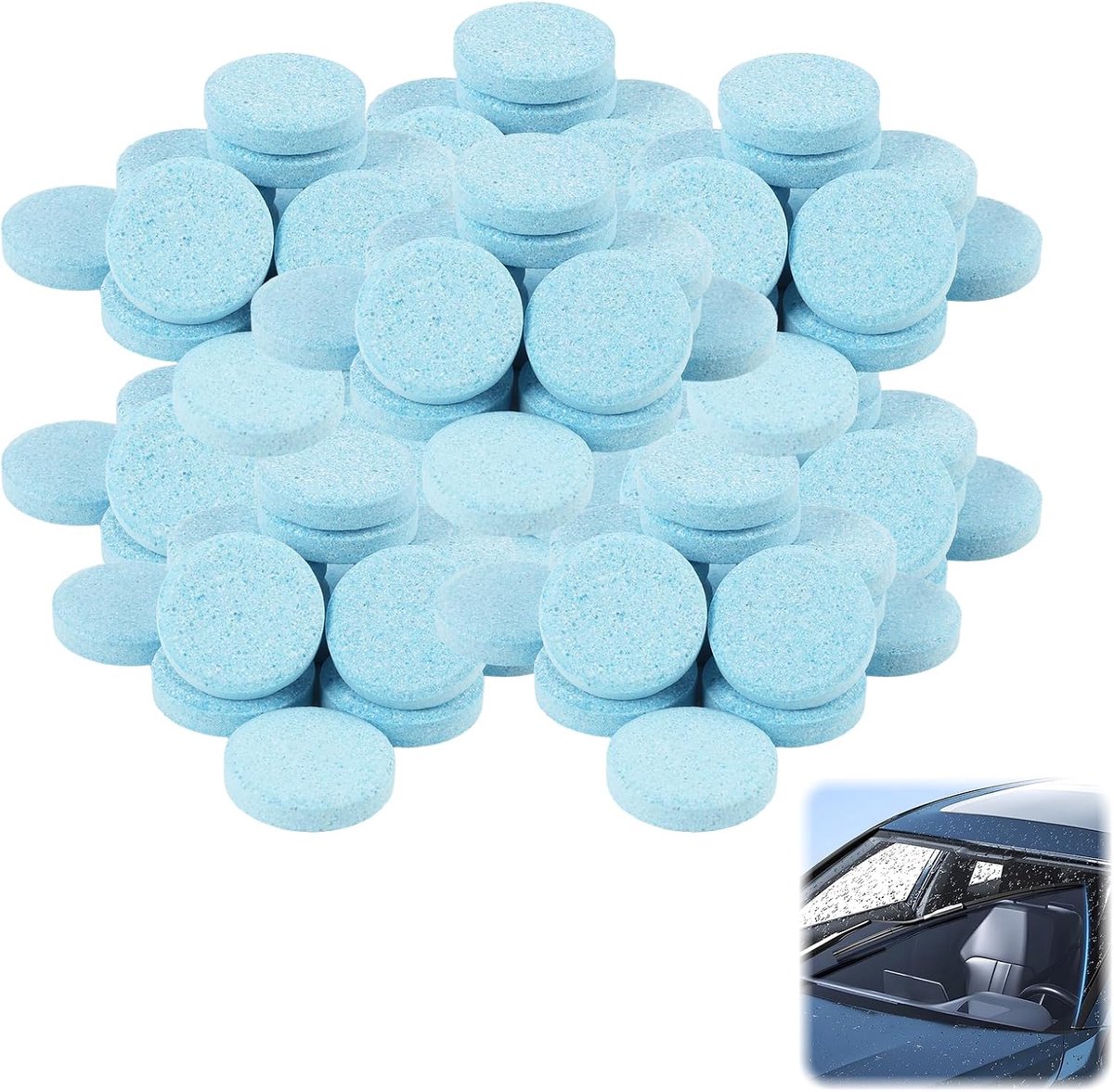 SnelShoppen - 100PCS Glace Bloemende Reinigingstabletten voor Auto, Ramen, Spiegels en Vloertegels - Hooggeconcentreerde Schijfreiniger, Individueel V