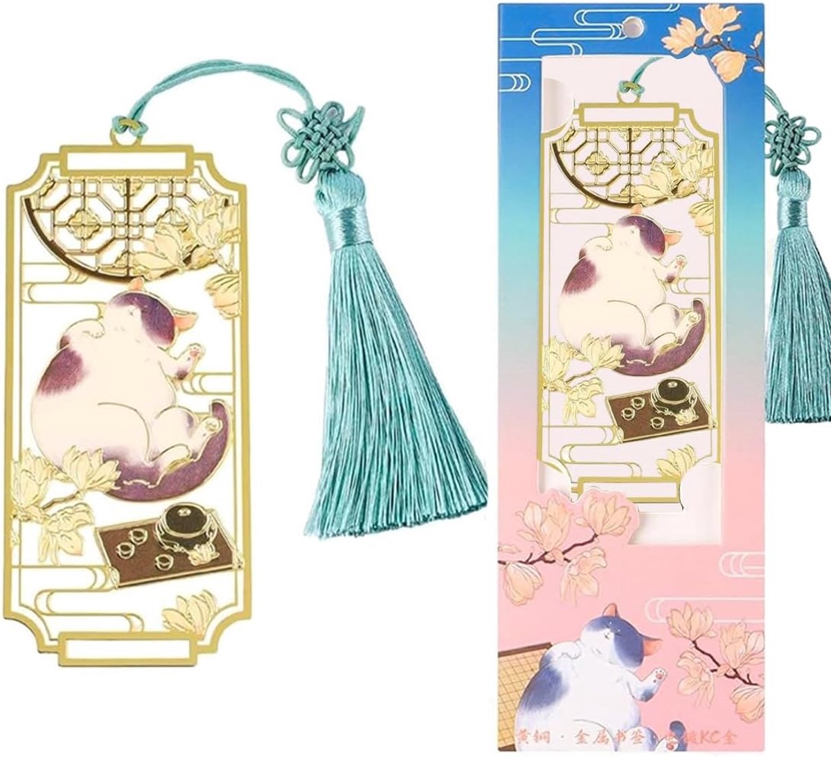 Thijox - Metalen katten bladwijzer, elegante boekenlegger, ideaal cadeau voor vrouwen, leraren, studenten, boekenliefhebbers, perfect voor de leesclub