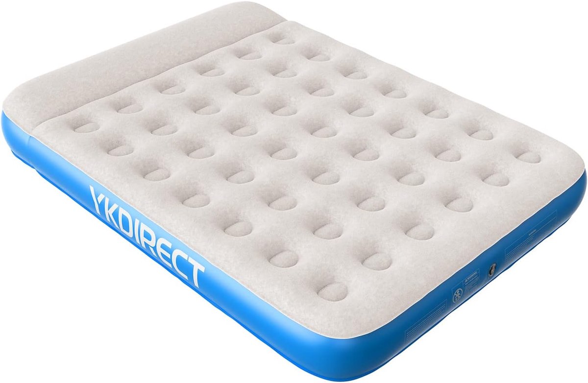SnelShoppen - Opblaasbaar Luchtmatras met Ingebouwd Kussen - Waterdicht Campingluchtbed voor Familie en Reizen - Ruimtebesparend en Comfortabel - Lich