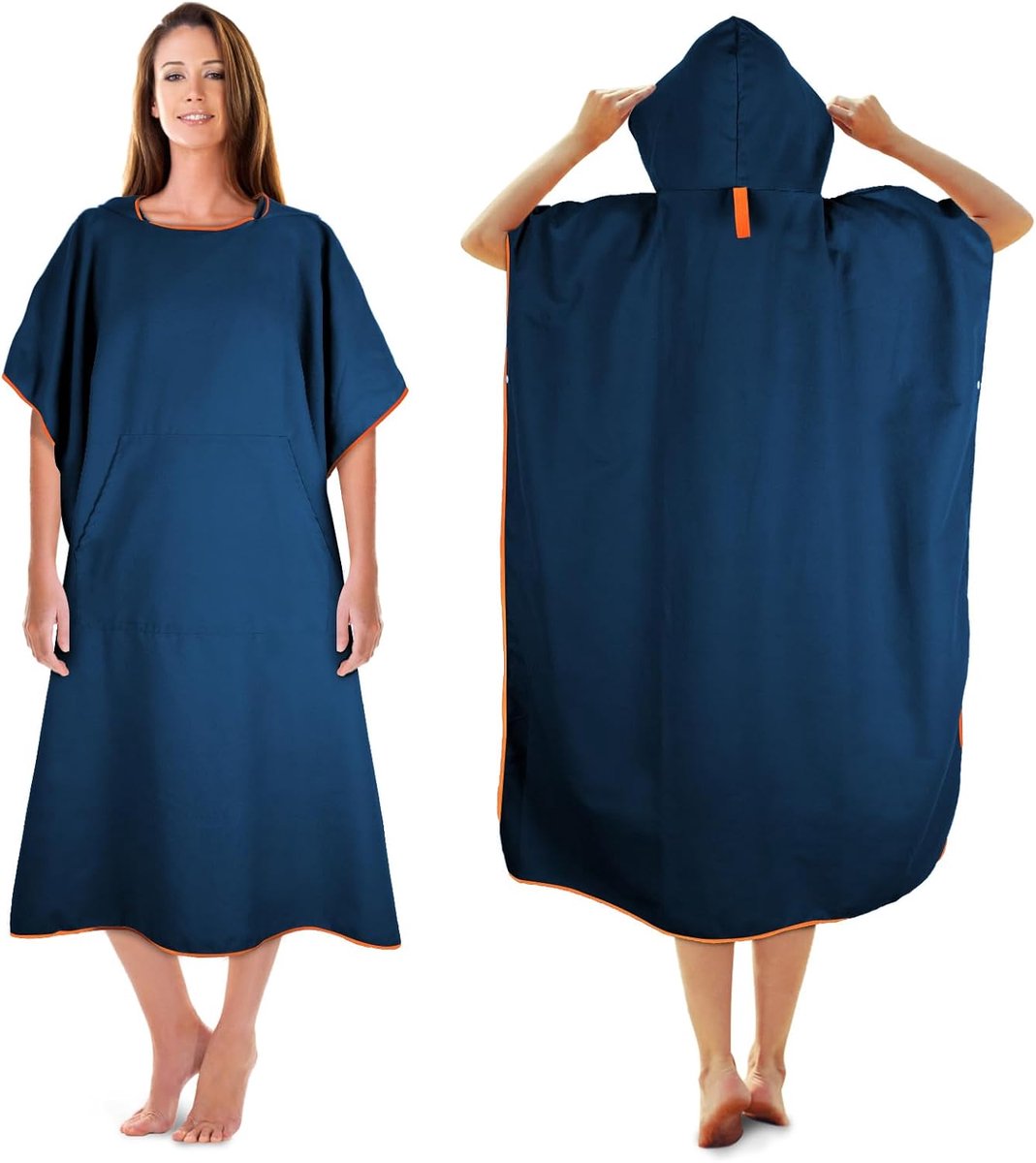 SnelShoppen - KUOGAS Bad Poncho voor Mannen en Vrouwen, Microfiber Surf Poncho Towel, Unisex Bad Poncho voor Strand, Zwemmen, Campings, Sauna, Gym - D