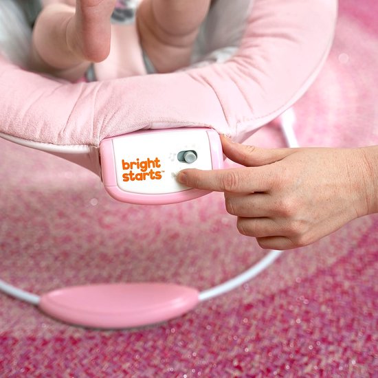 Baby Schommelstoel - Babystoel Muziek - Baby Ontspannen - Trilfunctie Melodieën - 1 Stuk - Roze Grijs — afbeelding 3