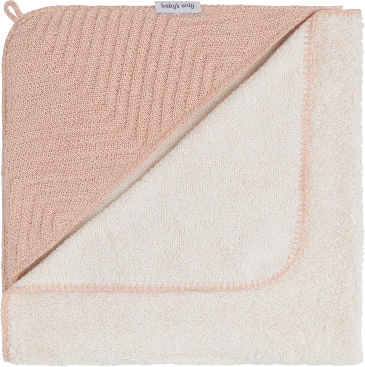 SnelShoppen - Hooded Bathcape voor Baby's - Grace - Blush - 75x85cm - Luxe Badcape met Kap voor Kinderen - Zachte en Comfortabele Materialen - Ideaal