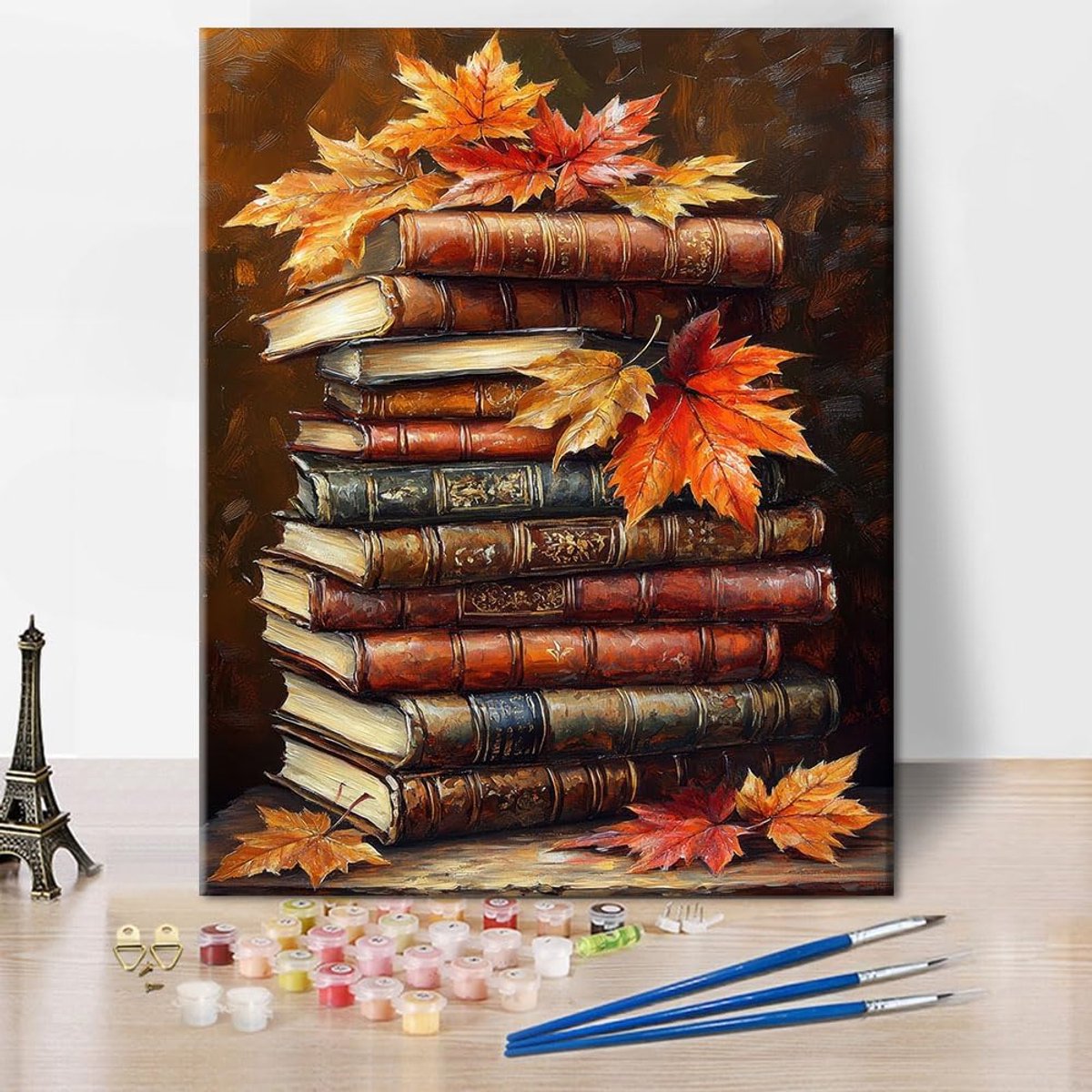 SnelShoppen - Schilderen op Nummer voor Volwassenen - DIY Olieverf Set met 40x50 cm Canvas, Acrylverf, Penselen en Boek - Creatieve Hobby voor Thuis
