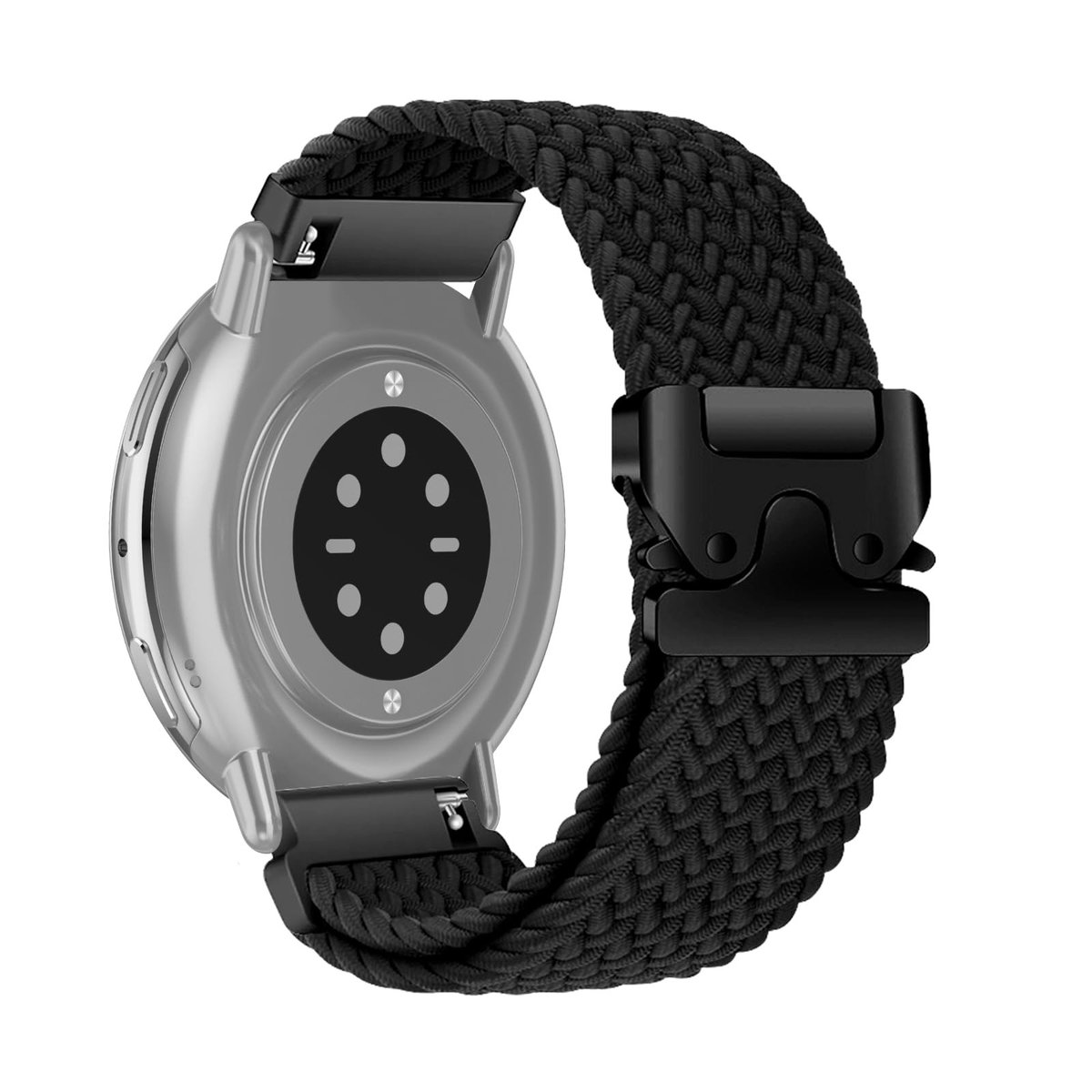 NTHProducts - Nylon Horlogeband - Ademend - Zwart - Comfortabel - Geschikt voor Amazfit Mini en 4/3 - 20mm