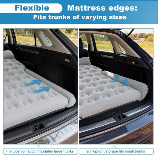 Dailygoods- Automatras met ingebouwde pomp - Luchtmatras voor auto - Opblaasbaar - Lichtgewicht 3,2kg - Geschikt voor SUV's - Comfortabel 180x144x25cm van Dailygoods — afbeelding 2