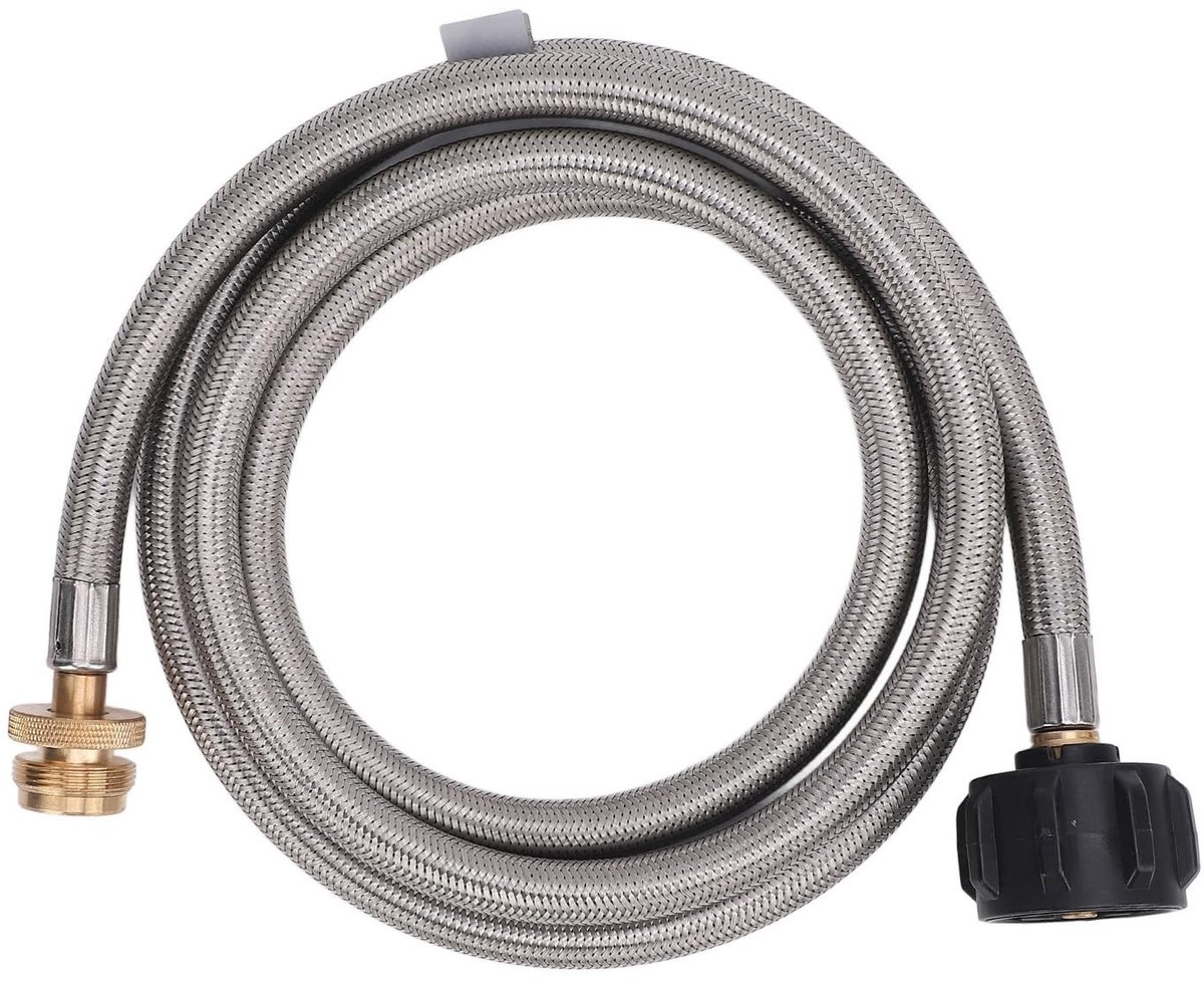 Dailygoods- Gasslangverlenging 1,5 Meter - Gasslang voor Gasfornuis - Gasslang BBQ - Roestvrij Staal - Veilige Constructie - Eenvoudige Installatie