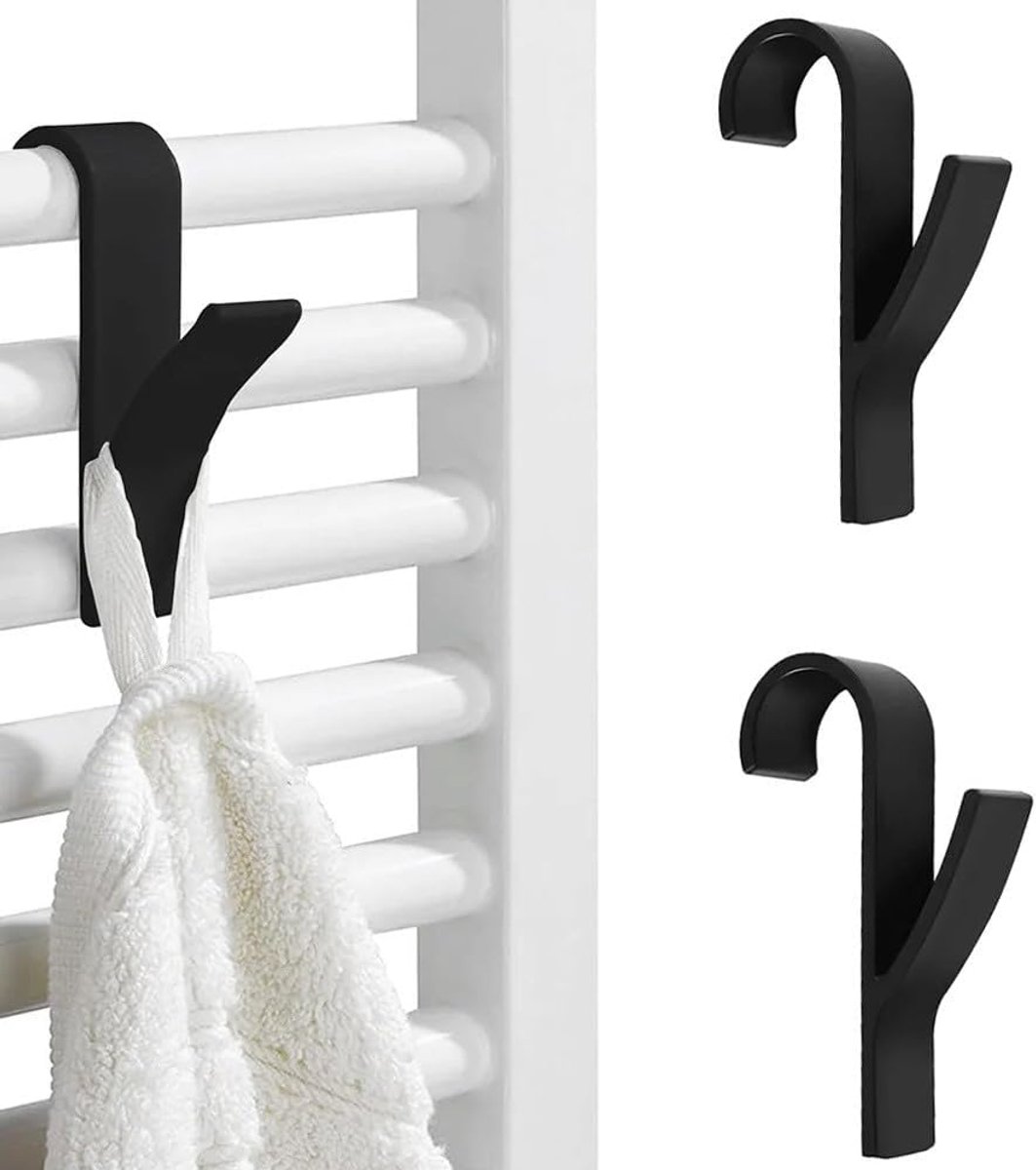 Opberghaken Set - Radiator Haken - Handdoeken Ophangen - Universeel Gebruik - 2 stuks - Zw