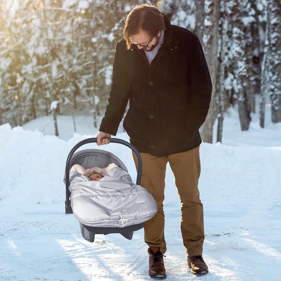 Baby Voetenzak - Autostoel Dekje - Winterse Uitjes - Verstelbare Halslijn - 72 x 45 cm - Grijs — afbeelding 2