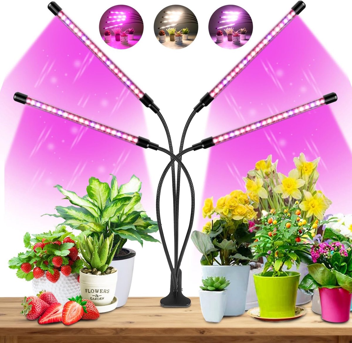 Led plantenlamp - Groeilamp kamerplanten - Plantengroei stimuleren - Volledig spectrum 80 leds - 40 Watt - Paars
