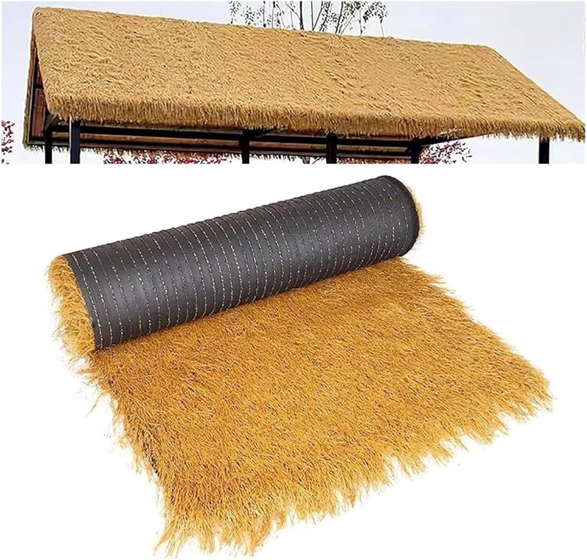 Kunstmatig Rietdak - Synthetisch Grasdak - Tropische Decoratie - Waterdicht PE Materiaal - 0.5x10m - Geel