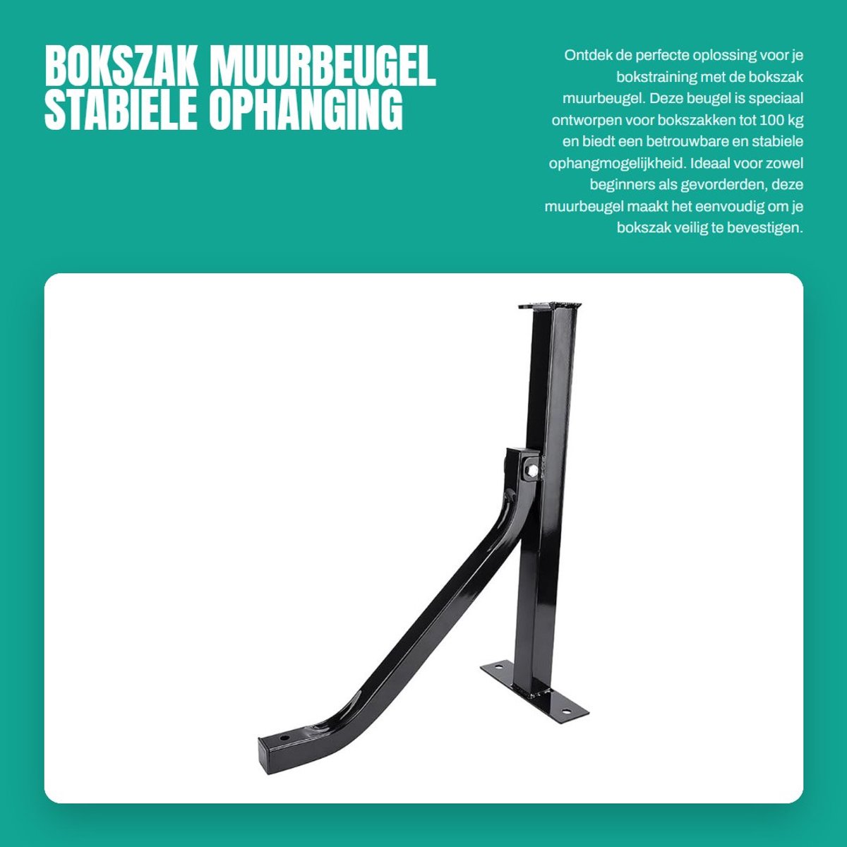 Dailygoods- Bokszak Muurbeugel Stabiele Ophanging - Bokszak Houder - Bokszak Beugel - Hoogwaardige Stalen Constructie - Maximaal 100 kg Belastbaar - Eenvoudig te Installeren - Bokszakhouder