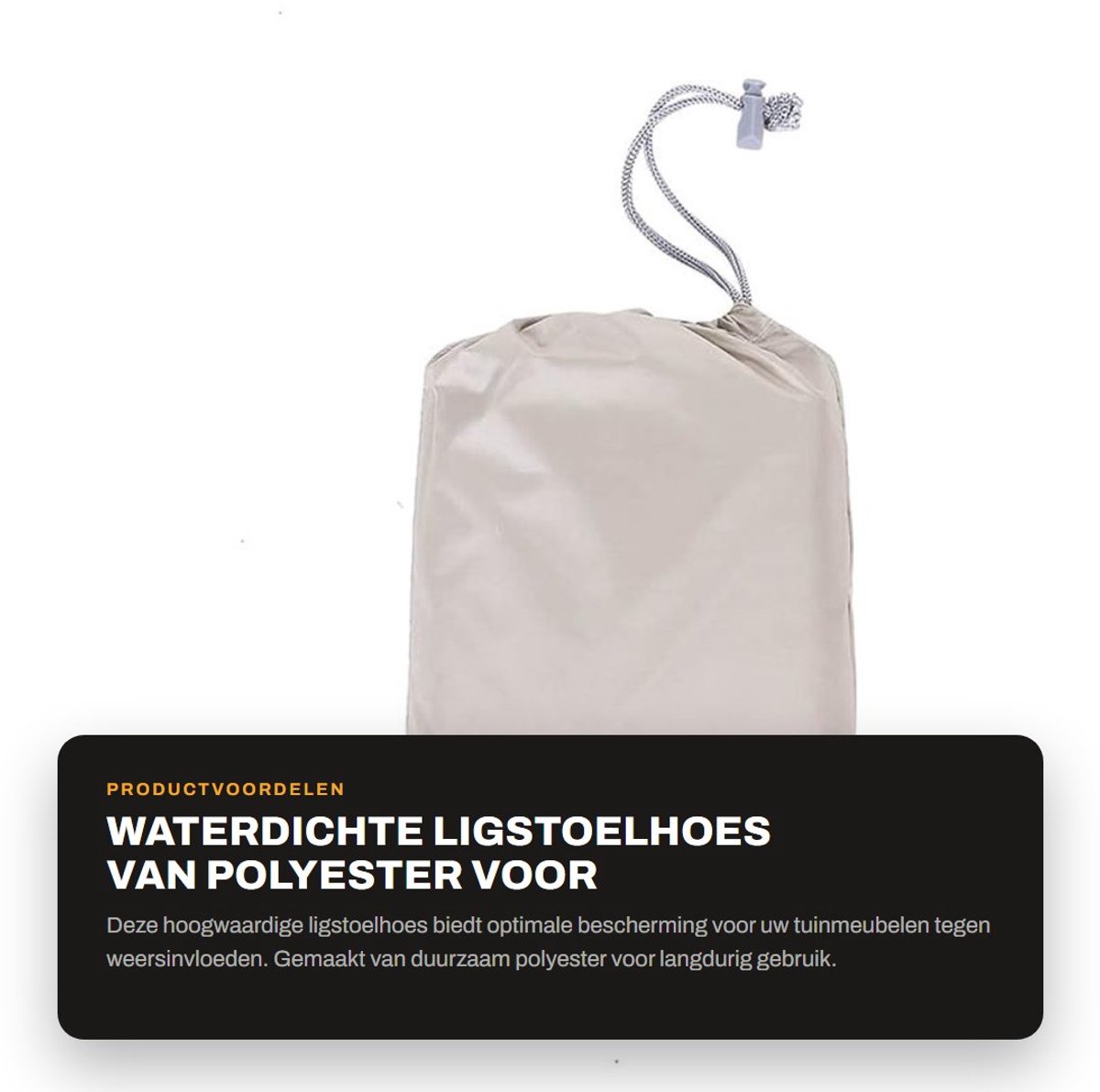 Dailygoods- Ligstoelhoes Waterdicht - Tuinmeubelhoes - Polyester Taft - Extra Gelijmde Naden - Duurzaam - Sterke Structuur